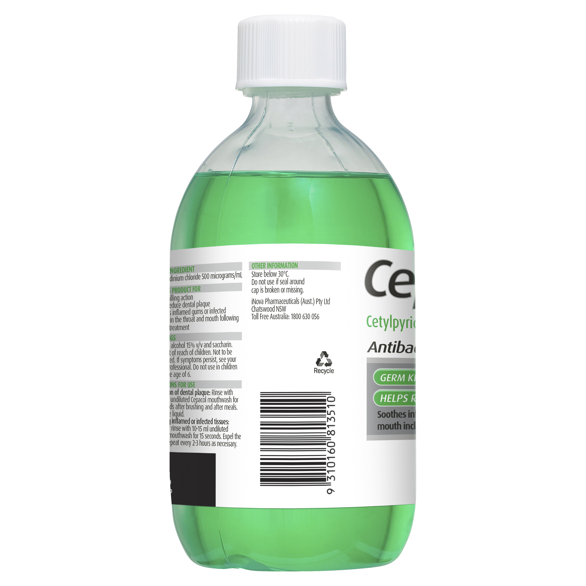 CEPACOL ANTIBACTERIAL ORAL SOLUTION  MINT 500ML - Image 2