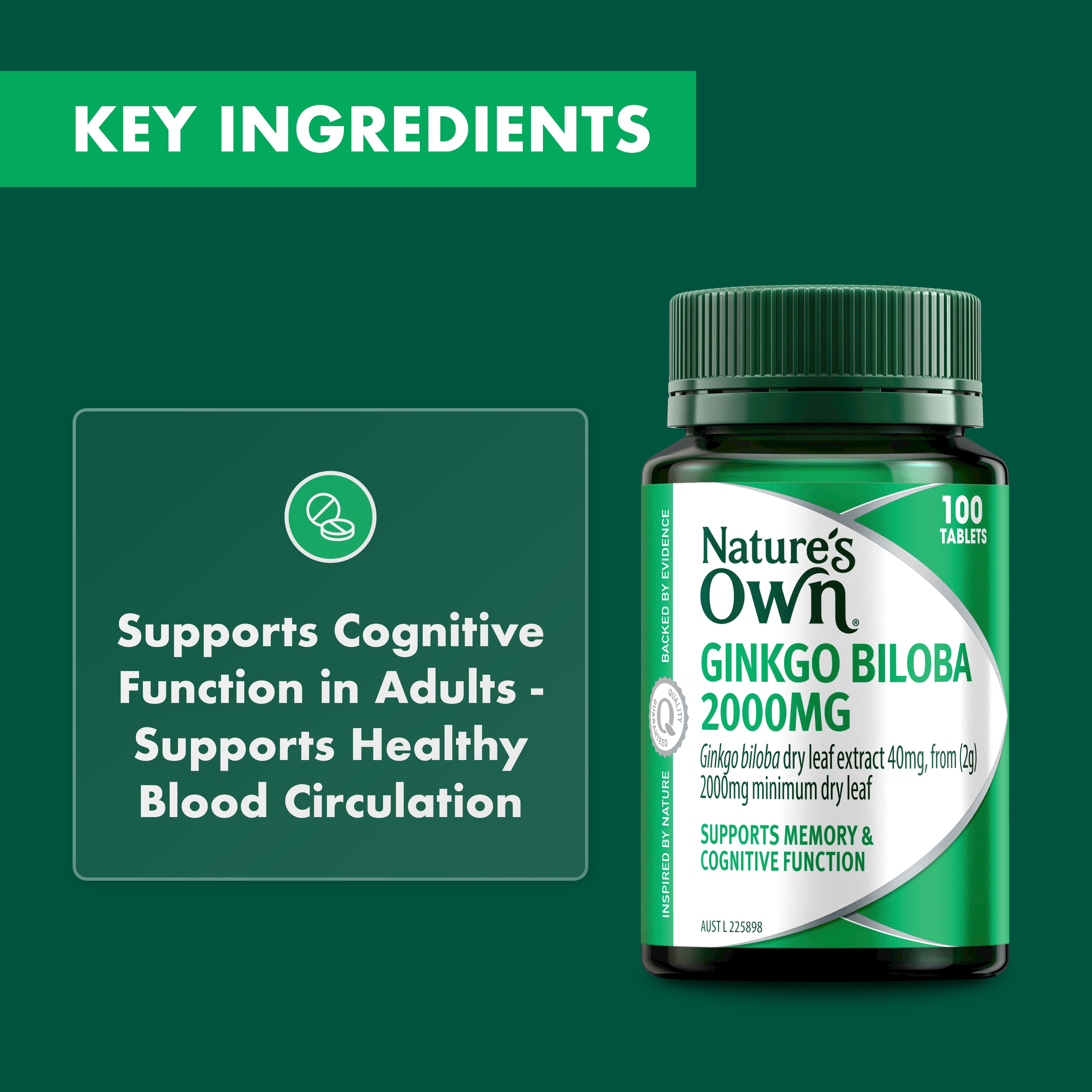 NATURES OWN GINKGO BILOBA 100 TABLETS - Image 5