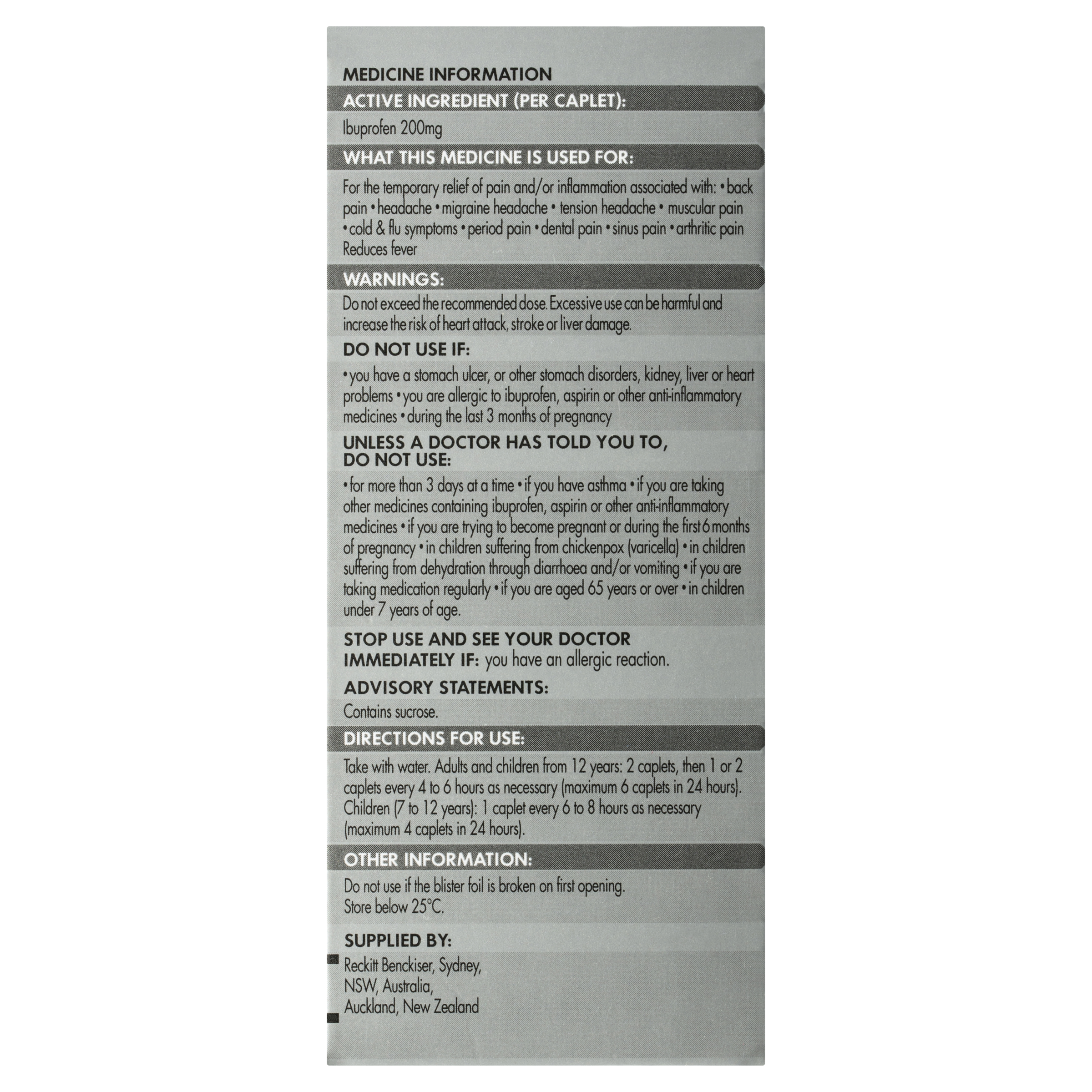 NUROFEN 200MG 48 CAPLETS - Image 4