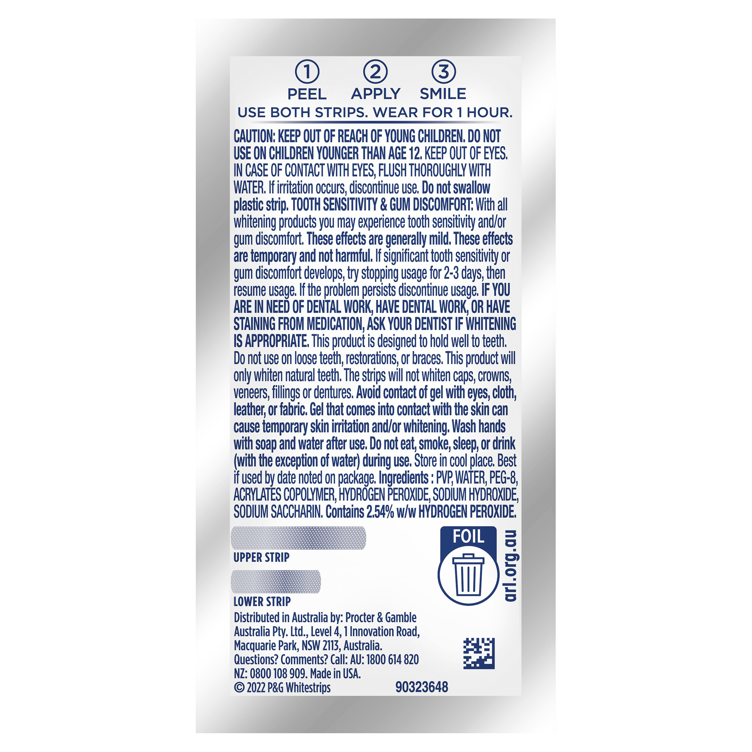 ORAL-B 3D WHITE WHITENING STRIPS SENSITIVE 2.5% 14 PACK - Image 6