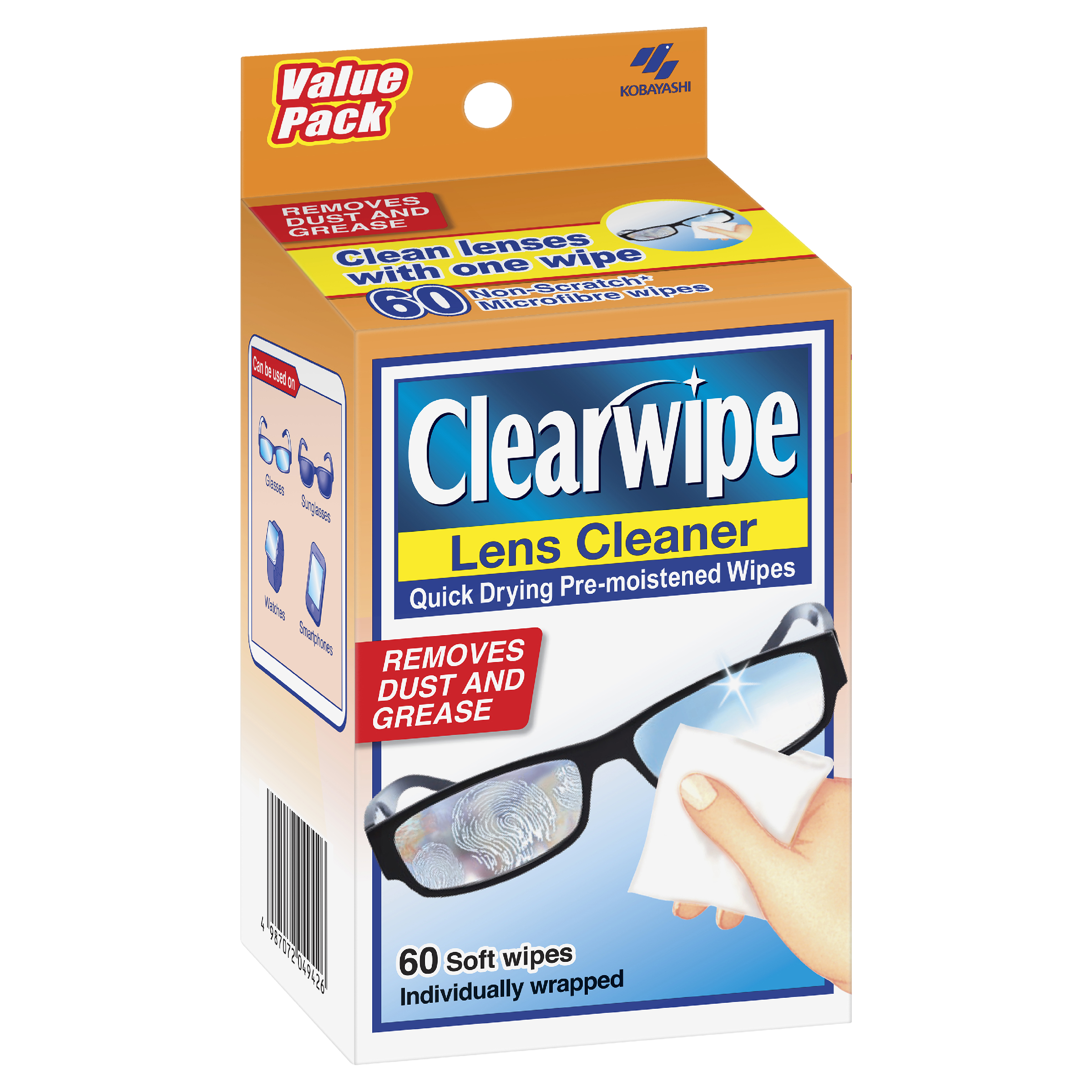 CLEARWIPE LENS CLEANER WIPES 60 PACK