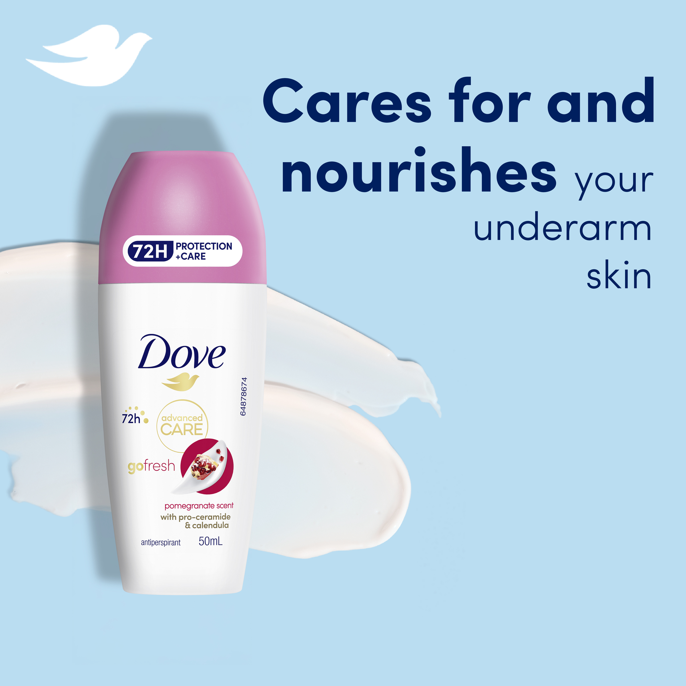 DOVE WOMEN ANTIPERSPIRANT ADVANCED CARE POMEGRANATE ROLL ON 50ML - Image 3