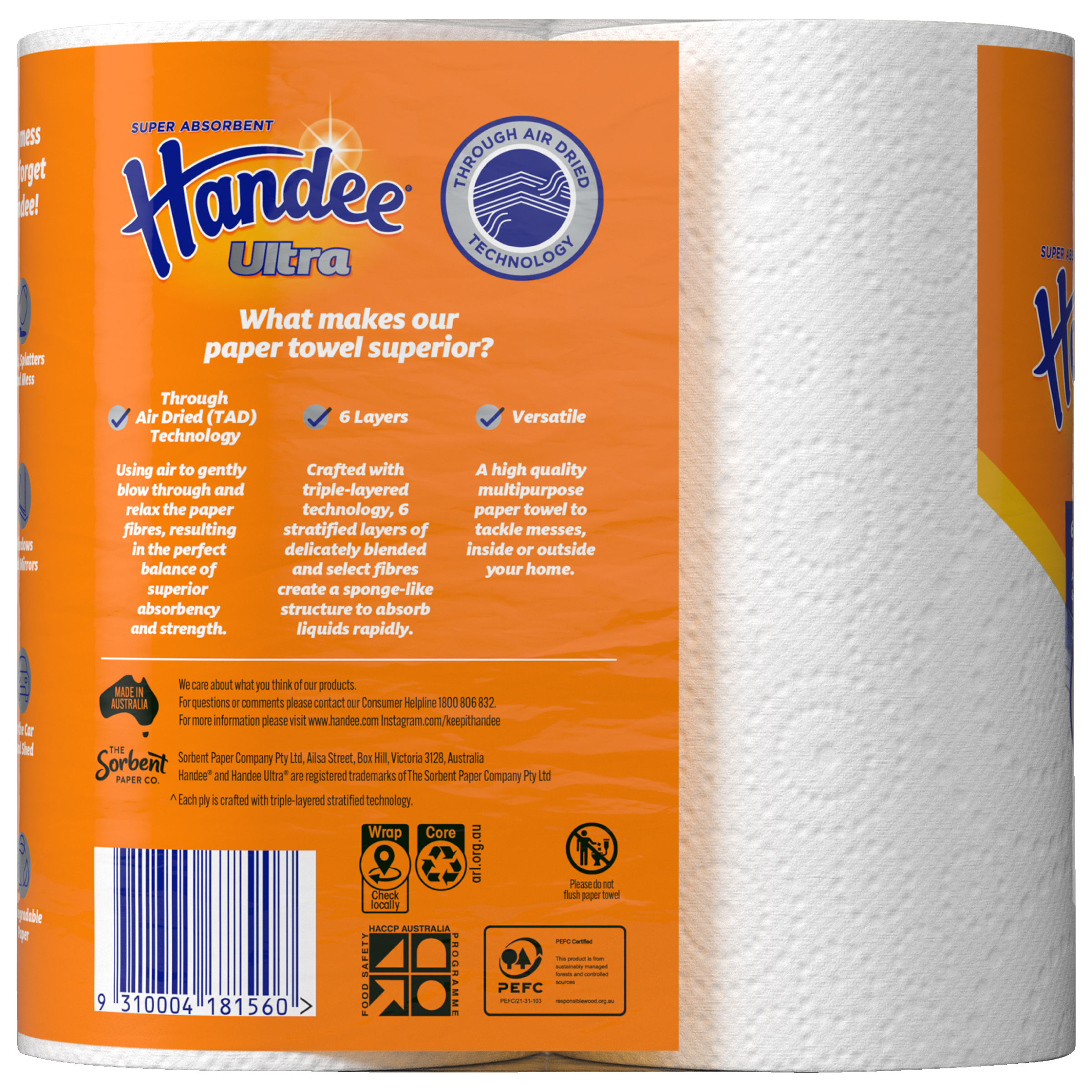 SORBENT HANDEE PAPER TOWEL ULTRA 2 PACK - Image 4