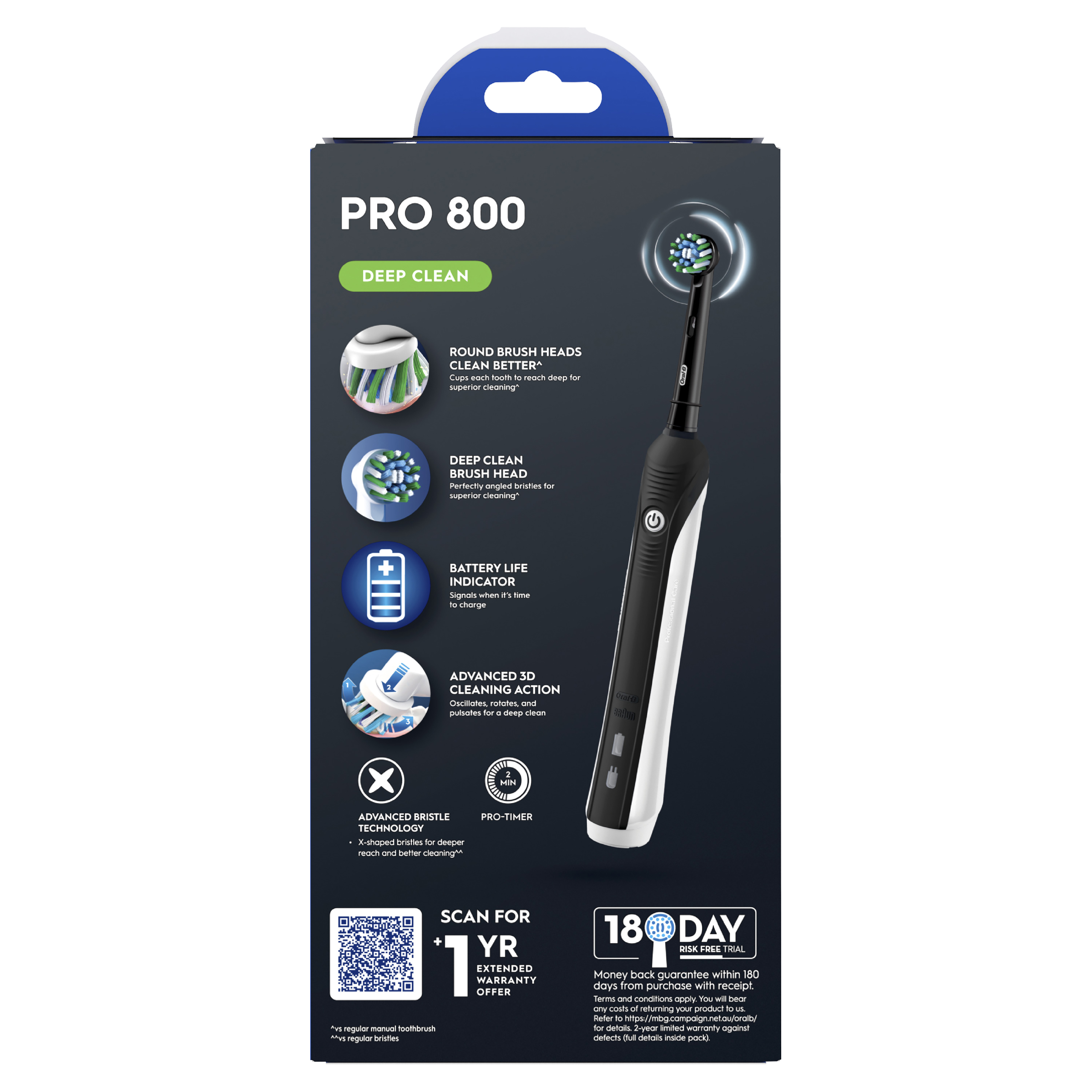 ORAL-B TOOTHEBRUSH PRO 800 ELECTRIC CROSS ACTION 1 PACK - Image 9