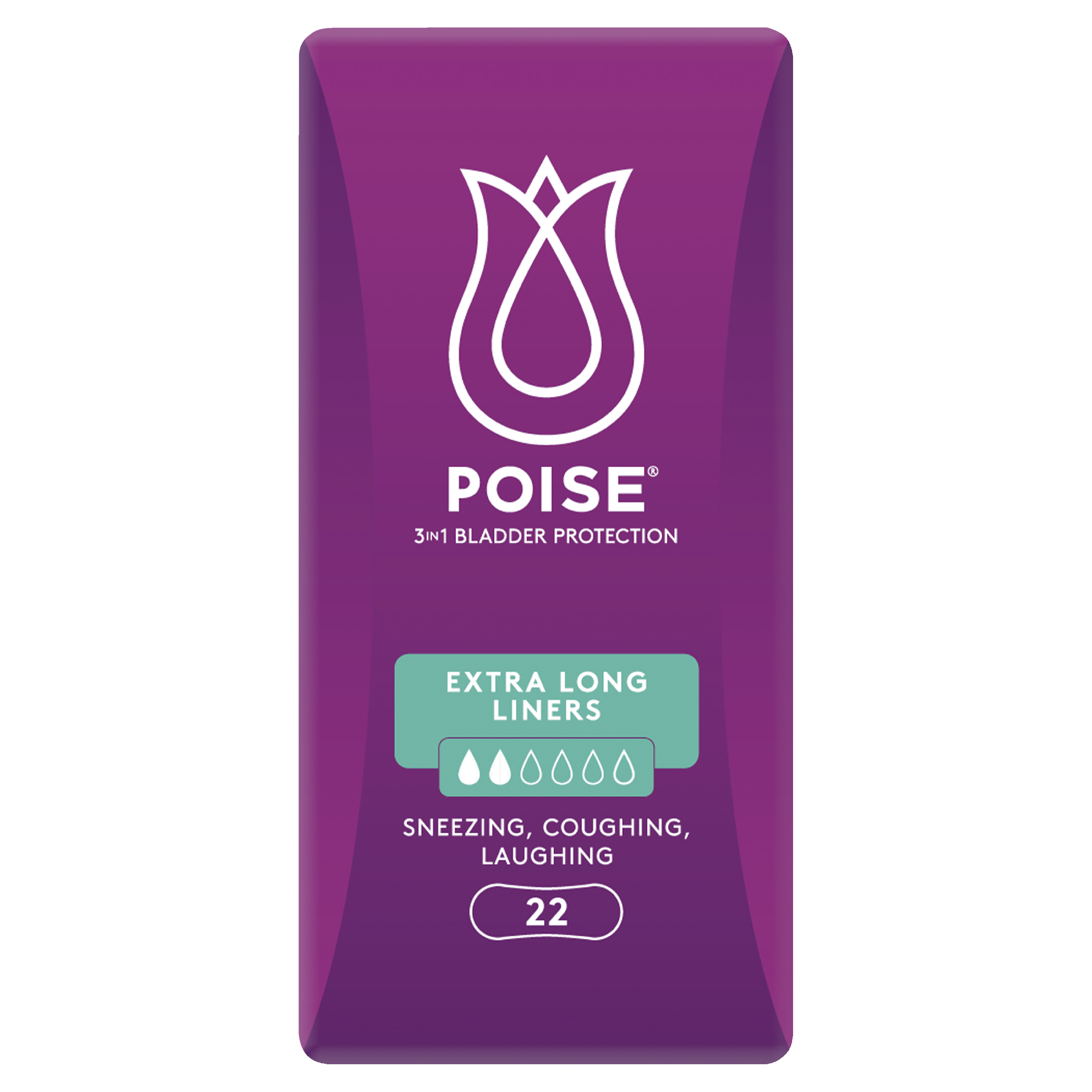 POISE 3-IN-1 LINER EXTRA LONG 2D 22 PACK - Image 2
