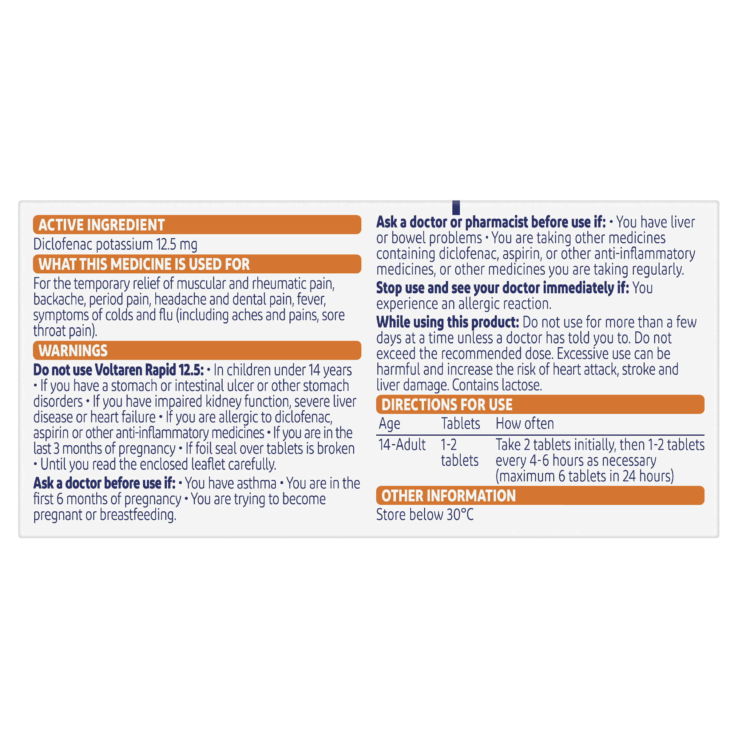 VOLTAREN RAPID 12.5 TABLET 20 PACK - Image 4