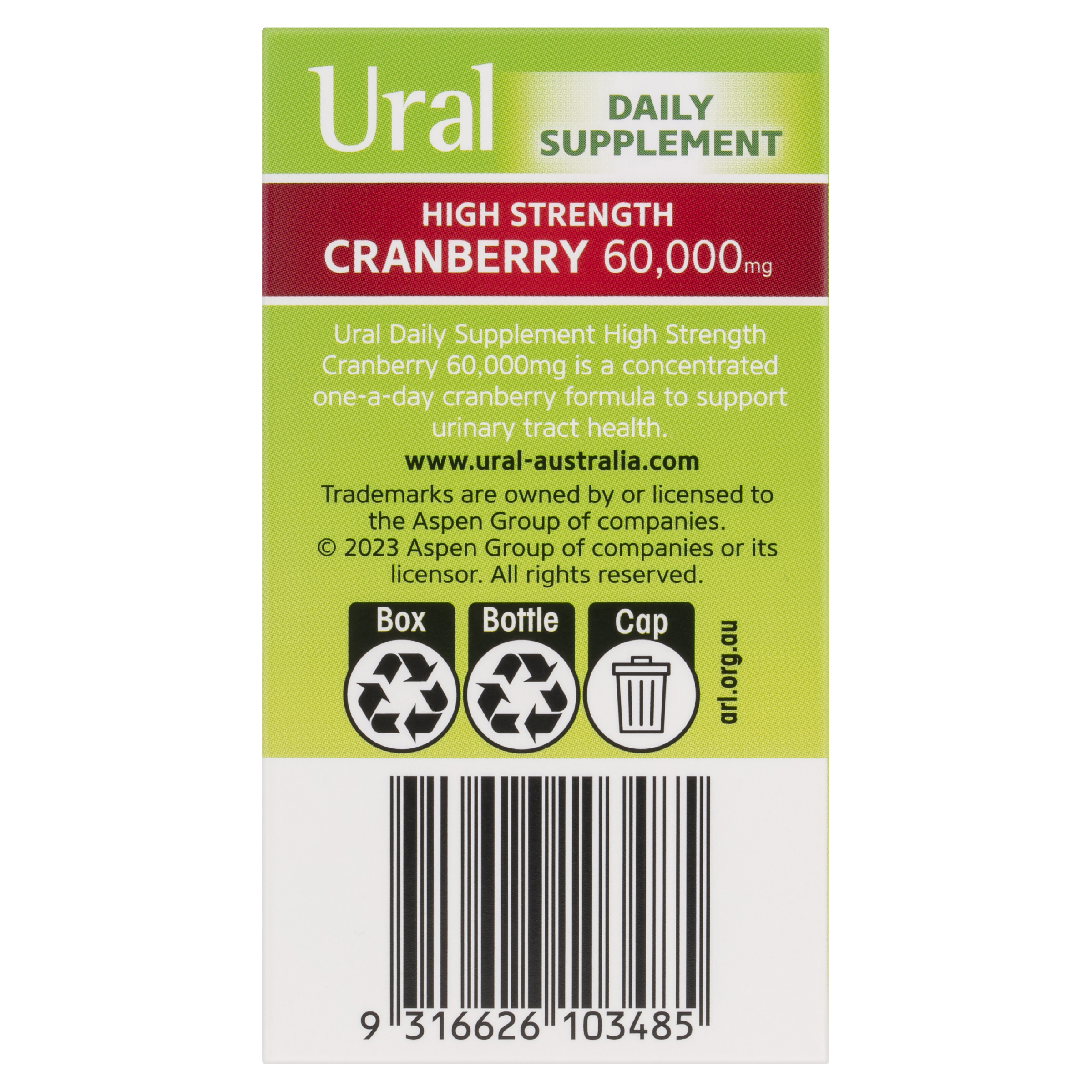 URAL HIGH STRENGTH CRANBERRY 60000MG CAPSULES 30 - Image 4
