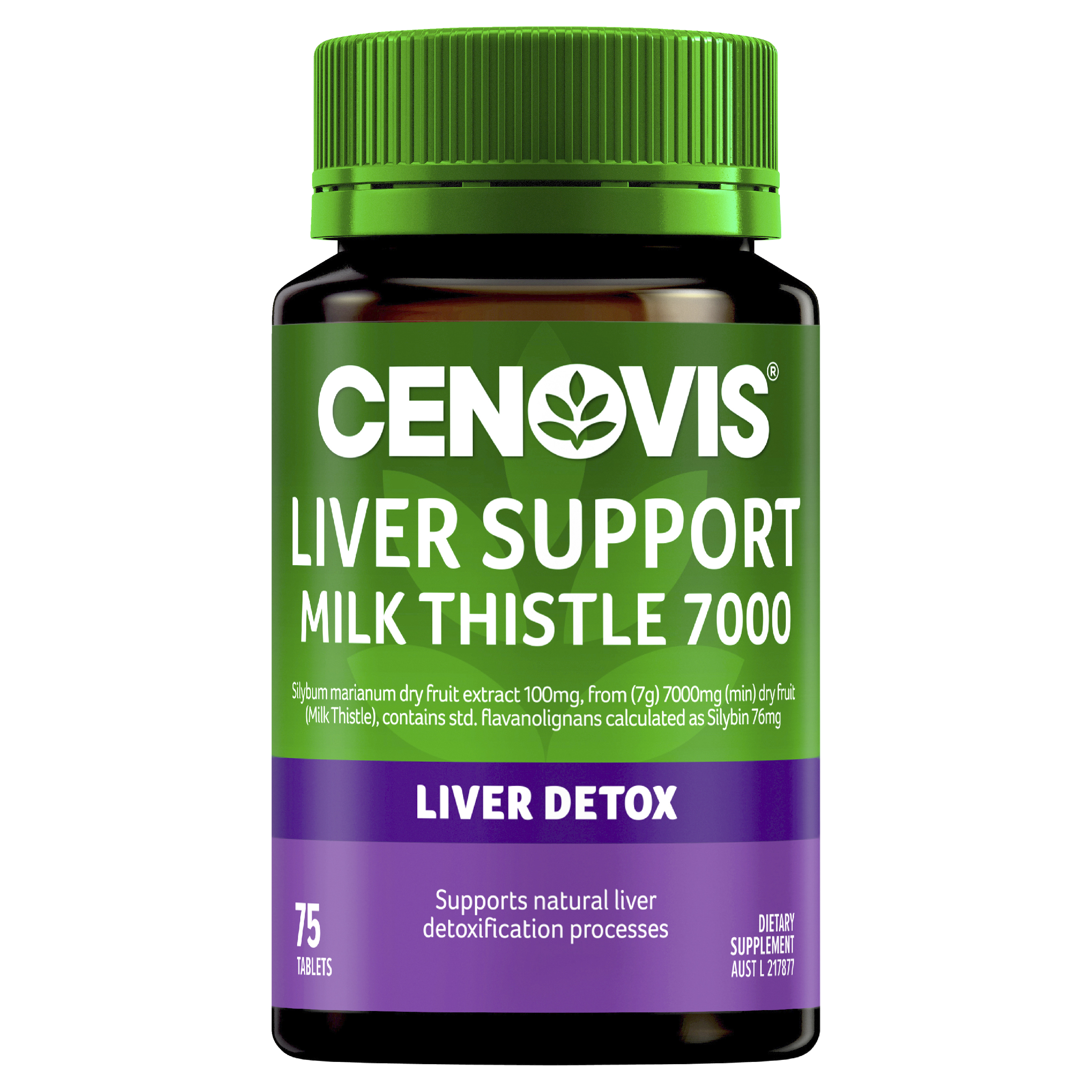 CENOVIS LIVER SUPPORT MILK THISTLE 7000 75 TABLETS