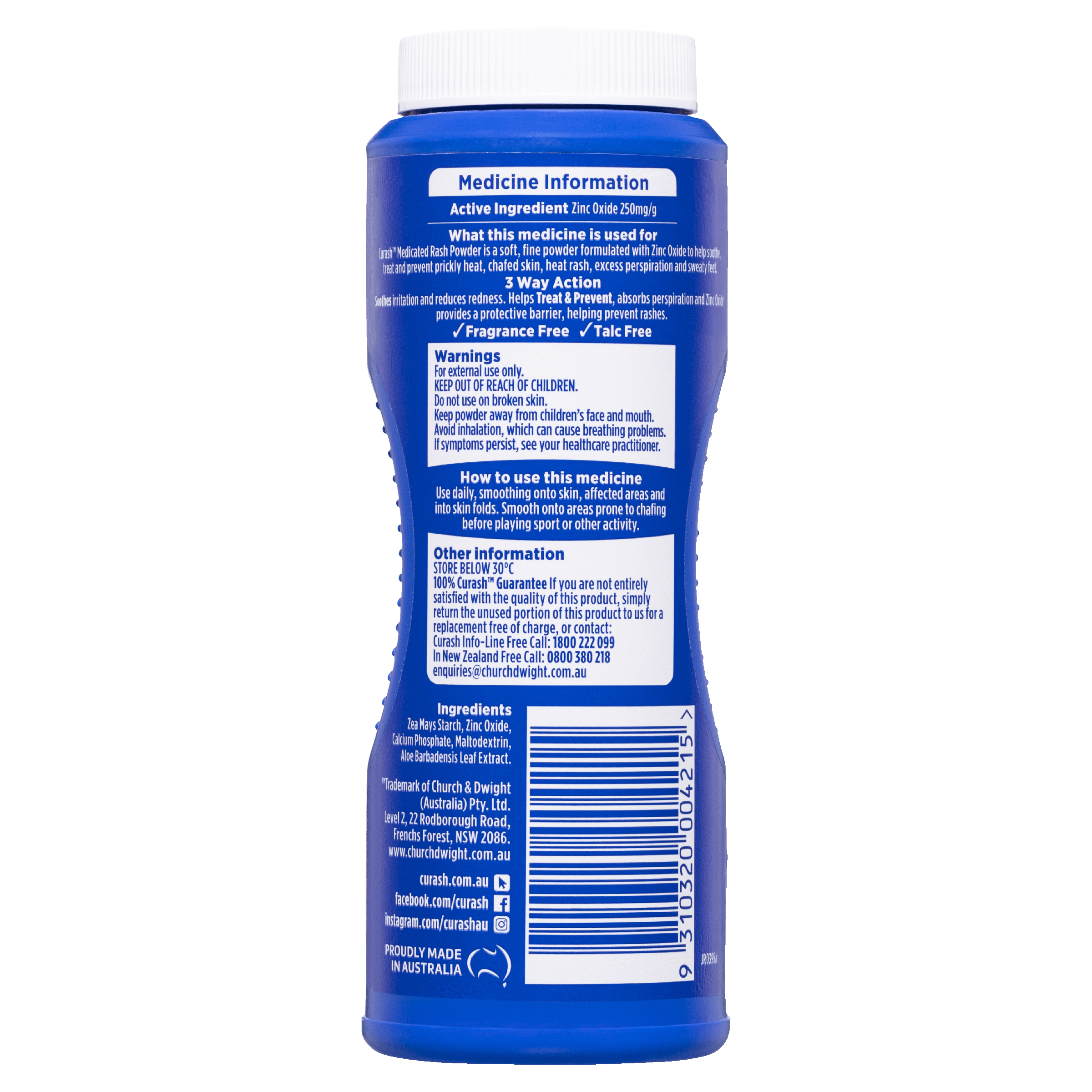 CURASH FAMILY POWDER MEDICATED ANTI-RASH 100G - Image 2