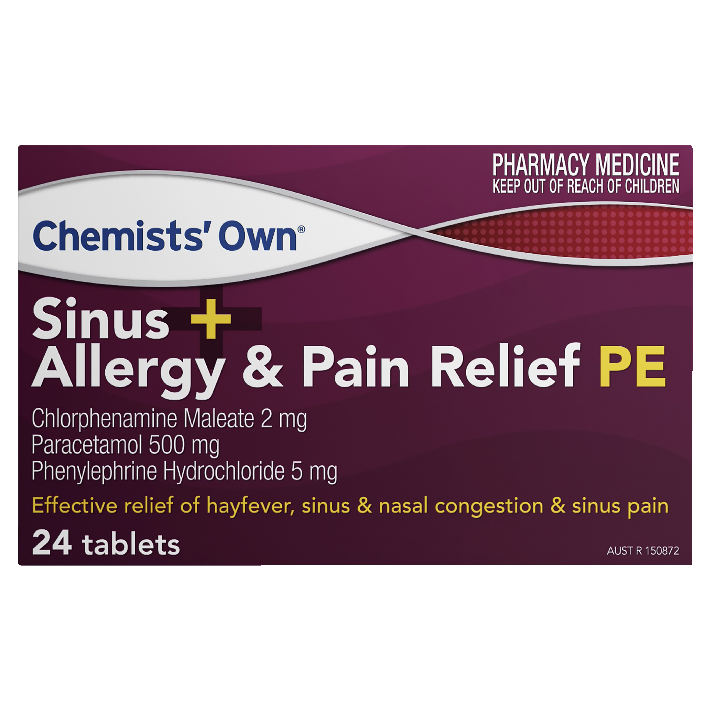 CHEMISTS OWN SINUS+ALLERGY & PAIN RELIEF PE 24 TABLETS - Image 2
