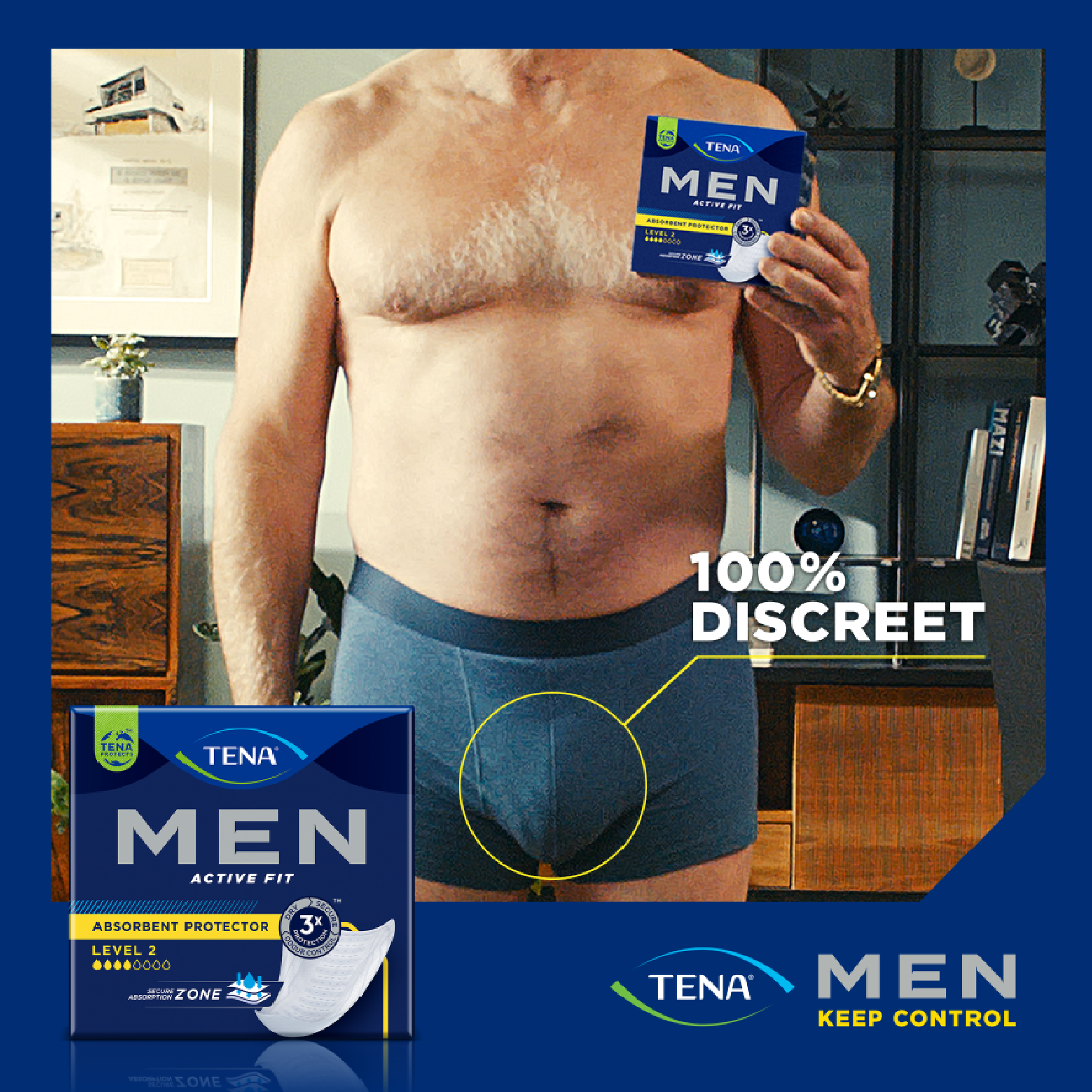 TENA MEN SHIELDS ACTIVE FIT 4D LEVEL 2 10 PACK - Image 6