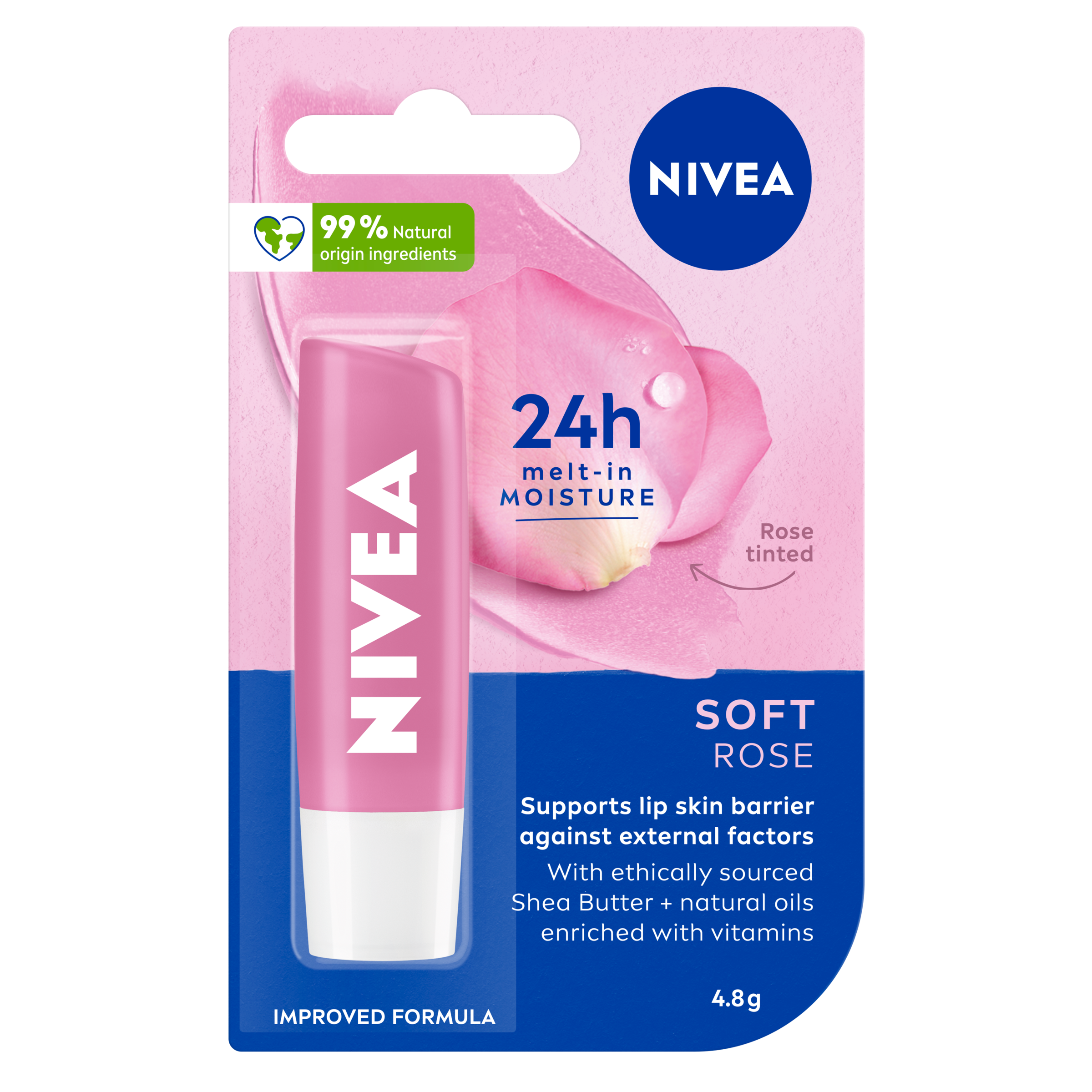 NIVEA LIP BALM STICK SOFT ROSE 4.8G