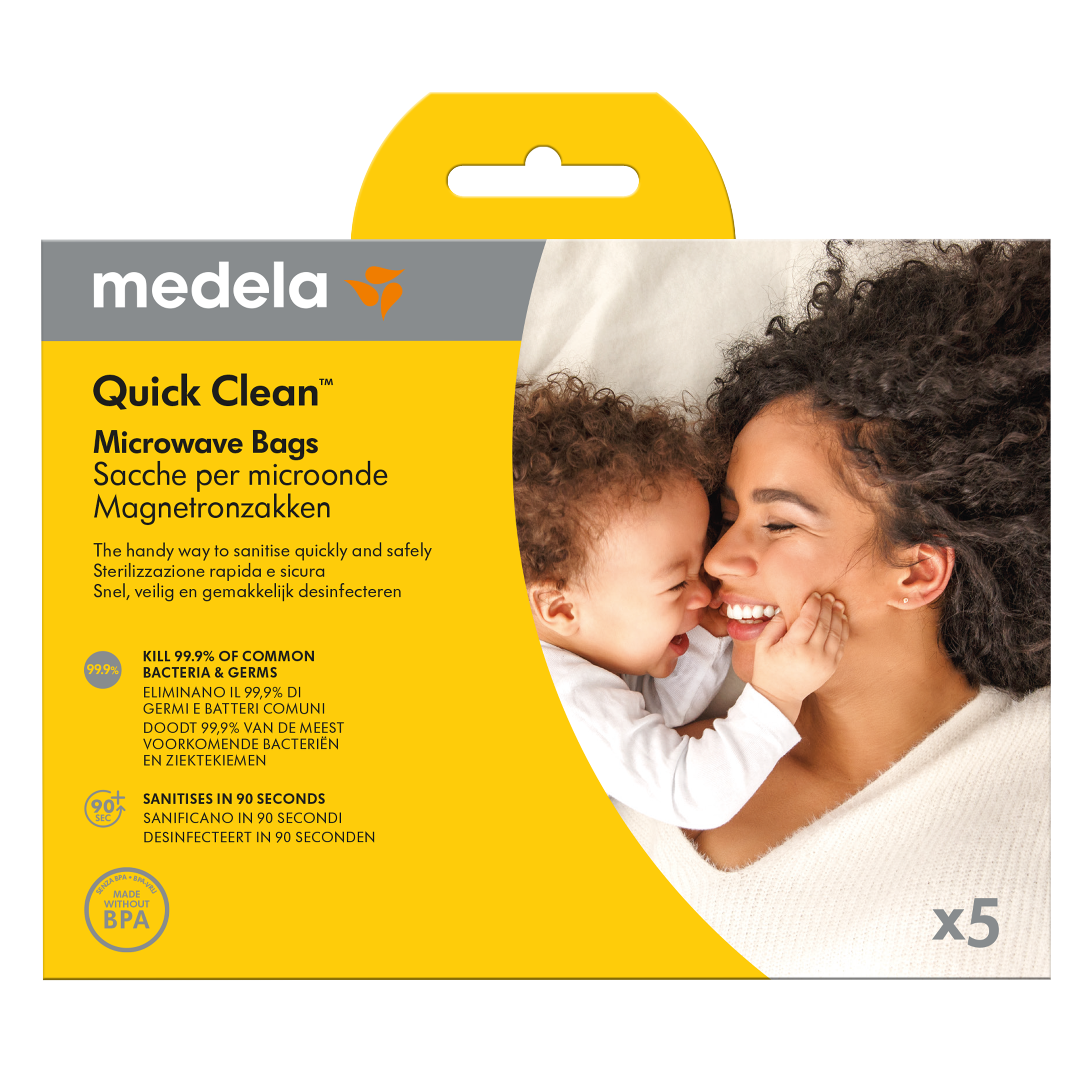 MEDELA QUICK CLEAN MICRO-STEAM BAGS 5 PACK - Image 2