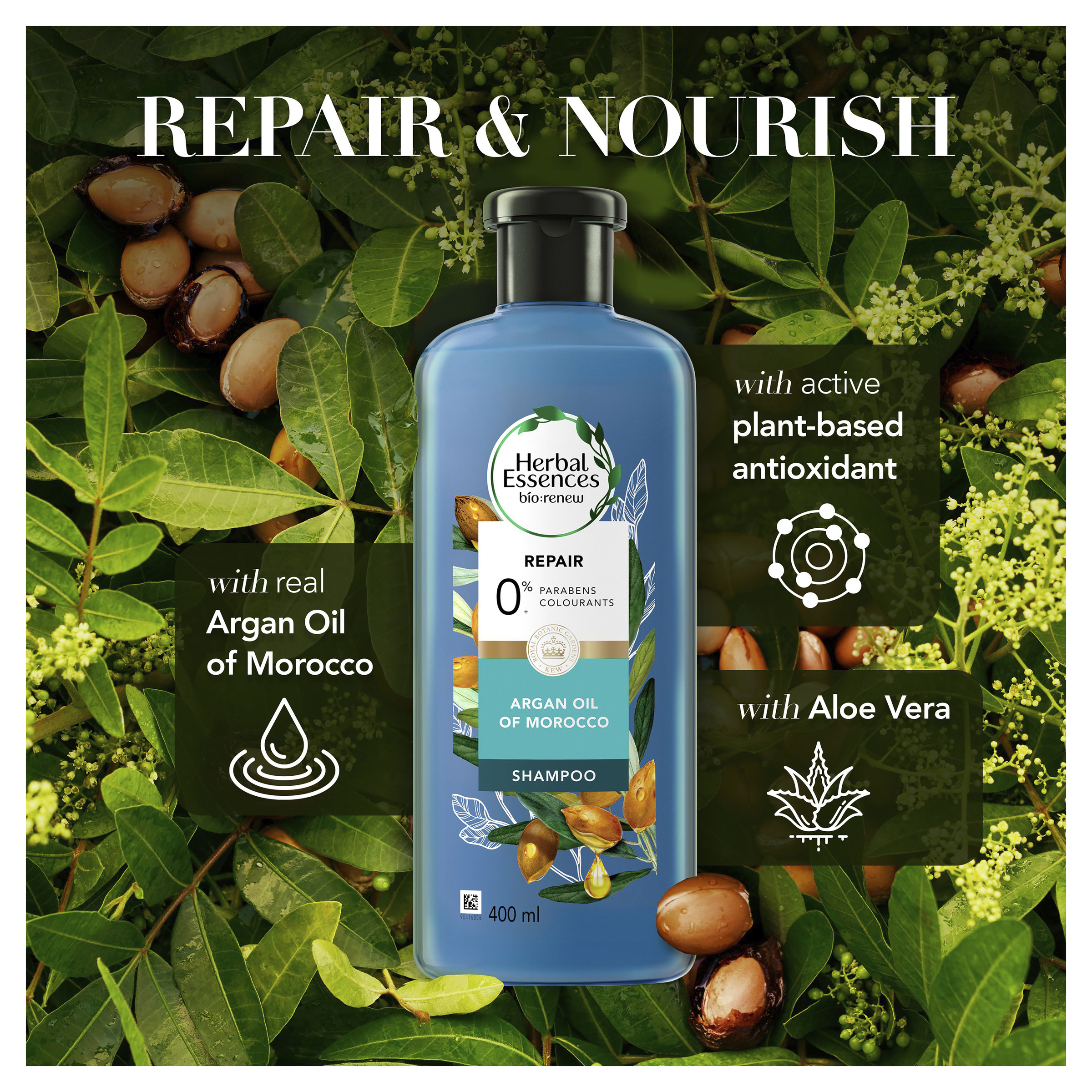 HERBAL ESSENCES BIO RENEW ARGAN OIL SHAMPOO 400ML - Image 3