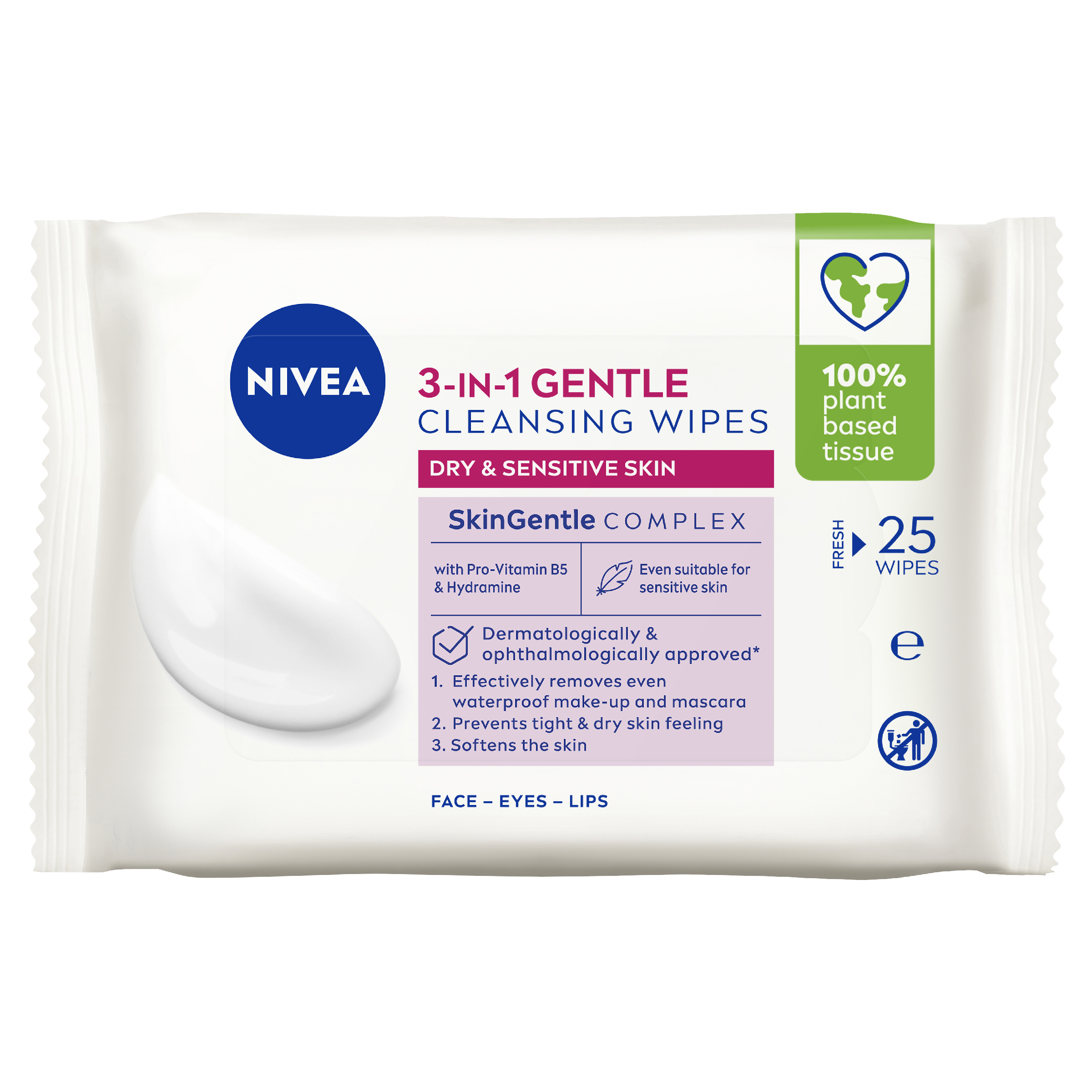 NIVEA DAILY ESSENTIALS GENTLE WIPES 25 PACK