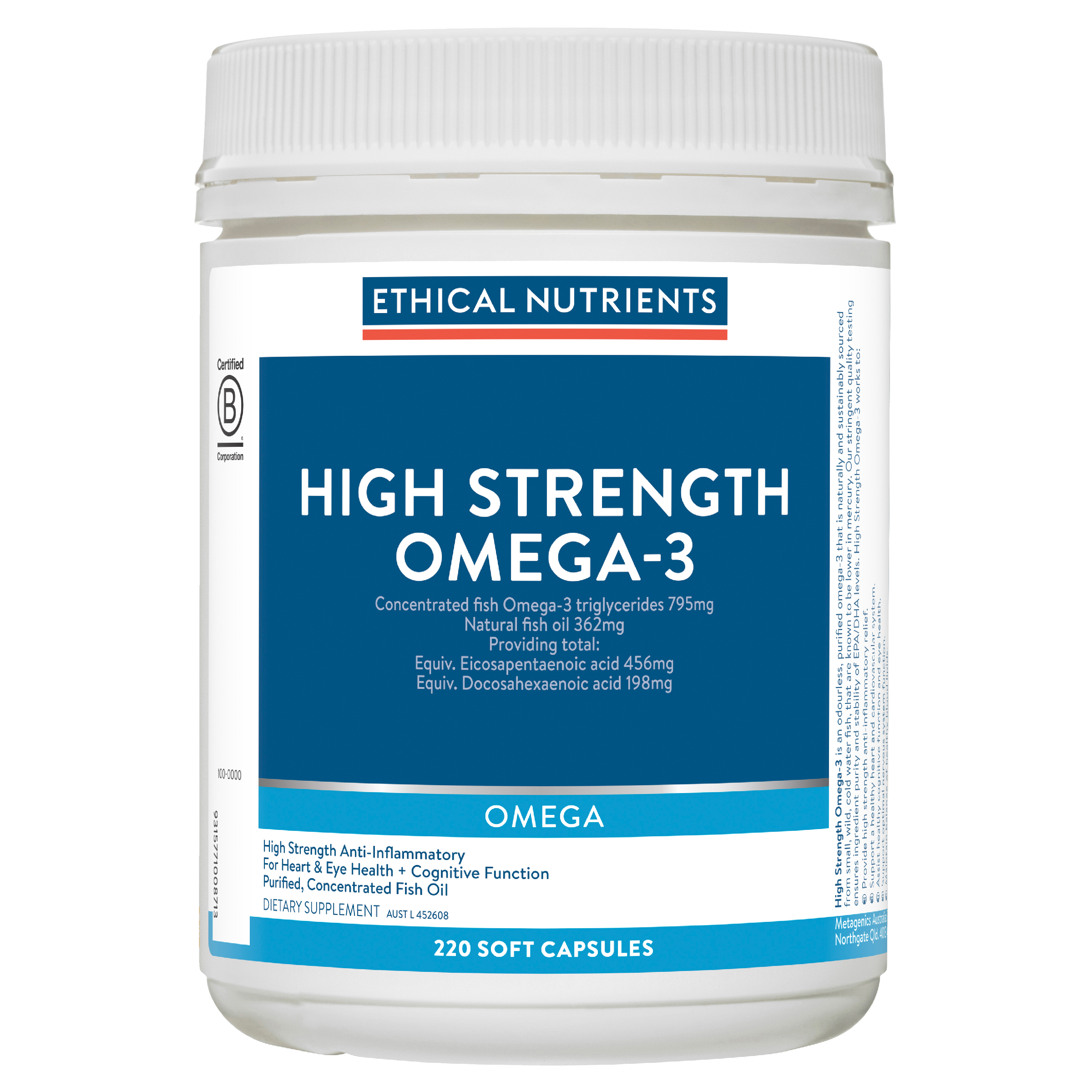 ETHICAL NUTRIENTS HIGH STRENGTH OMEGA-3 CAPSULES 220 CAPSULES