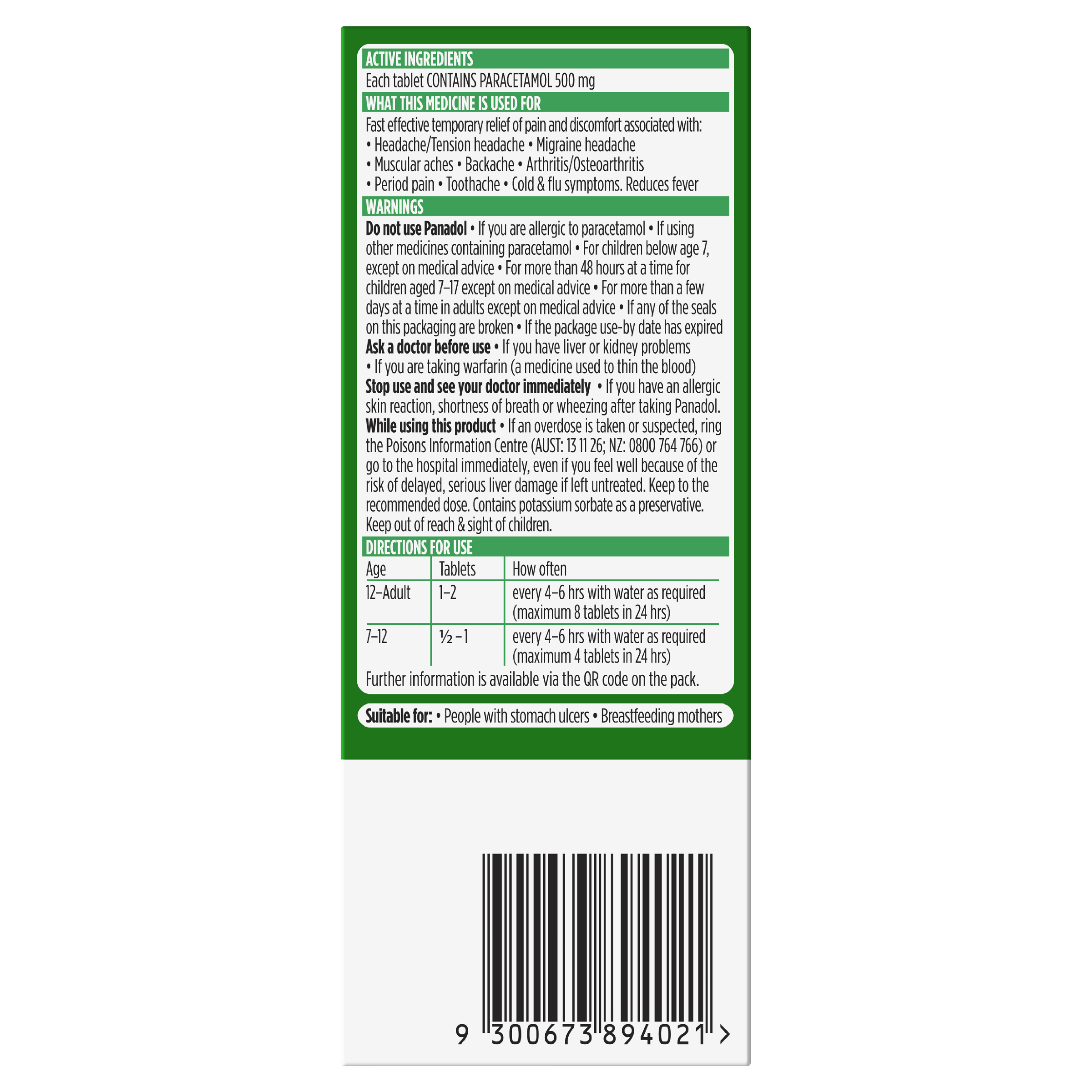 PANADOL 500MG 16 TABLETS - Image 4