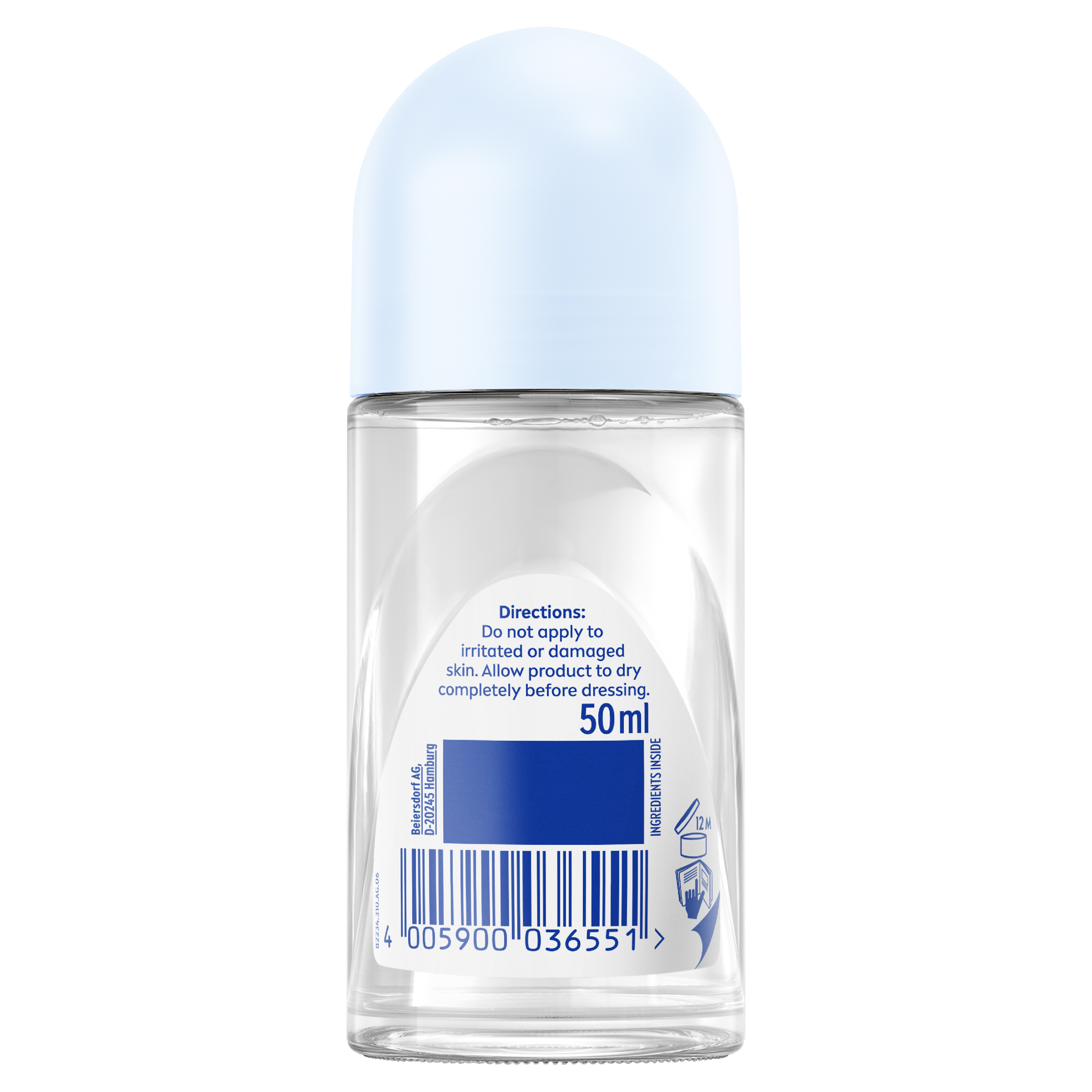 NIVEA WOMEN ANTIPERSPIRANT B&W A/P INVISIBLE PURE ROLL ON 48H 50ML - Image 2