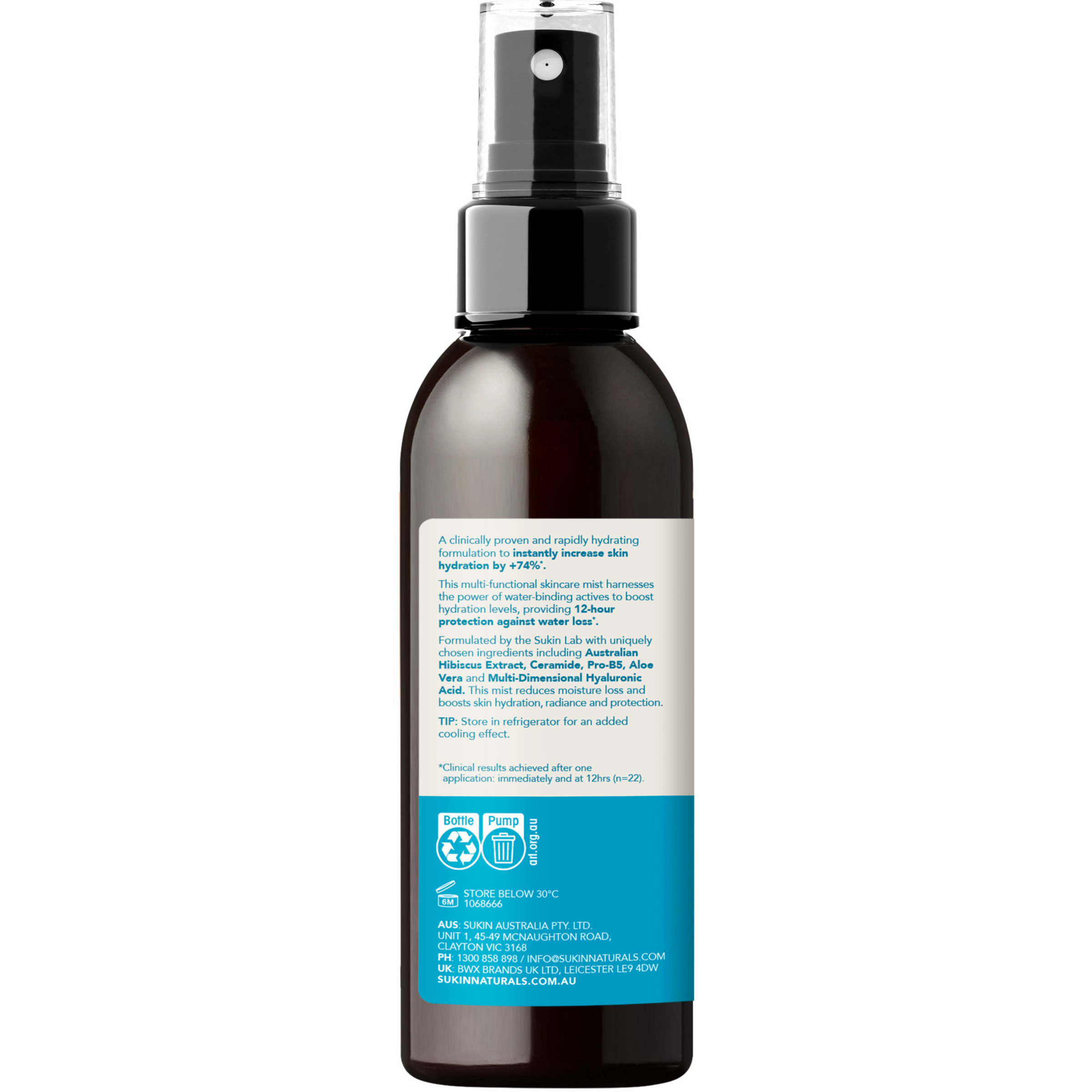 SUKIN AQUABOOST 3D HYALURONIC ACID HYDRATING MIST 125ML - Image 2