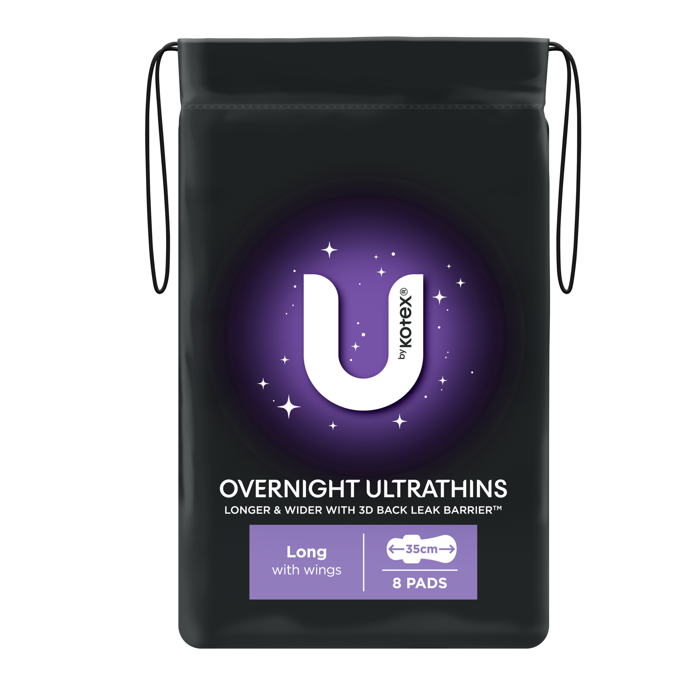 U BY KOTEX PADS ULTRATHIN OVERNIGHT LONG WINGS 8 PACK - Image 2