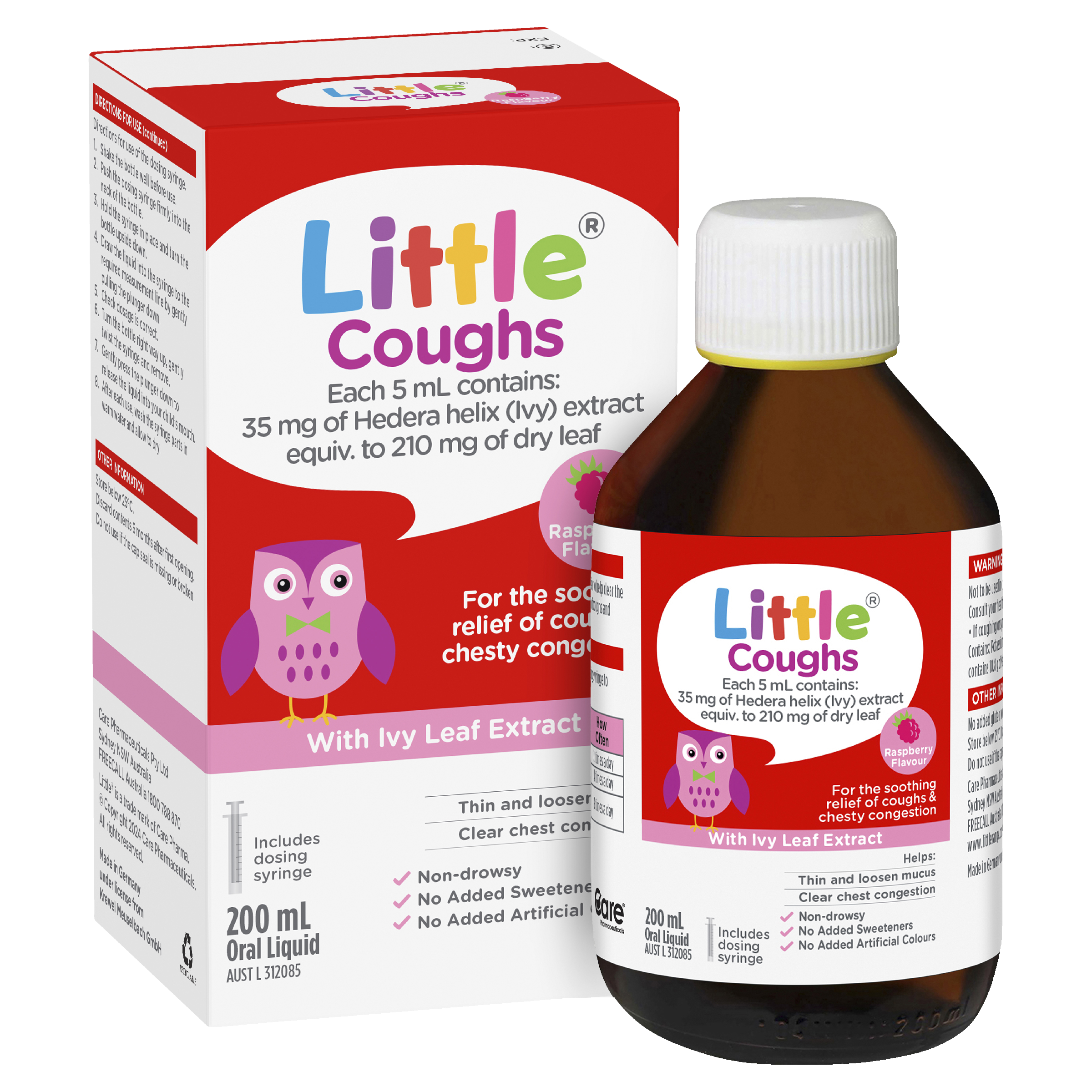 LITTLE COUGHS RASPBERRY 200ML - Image 11