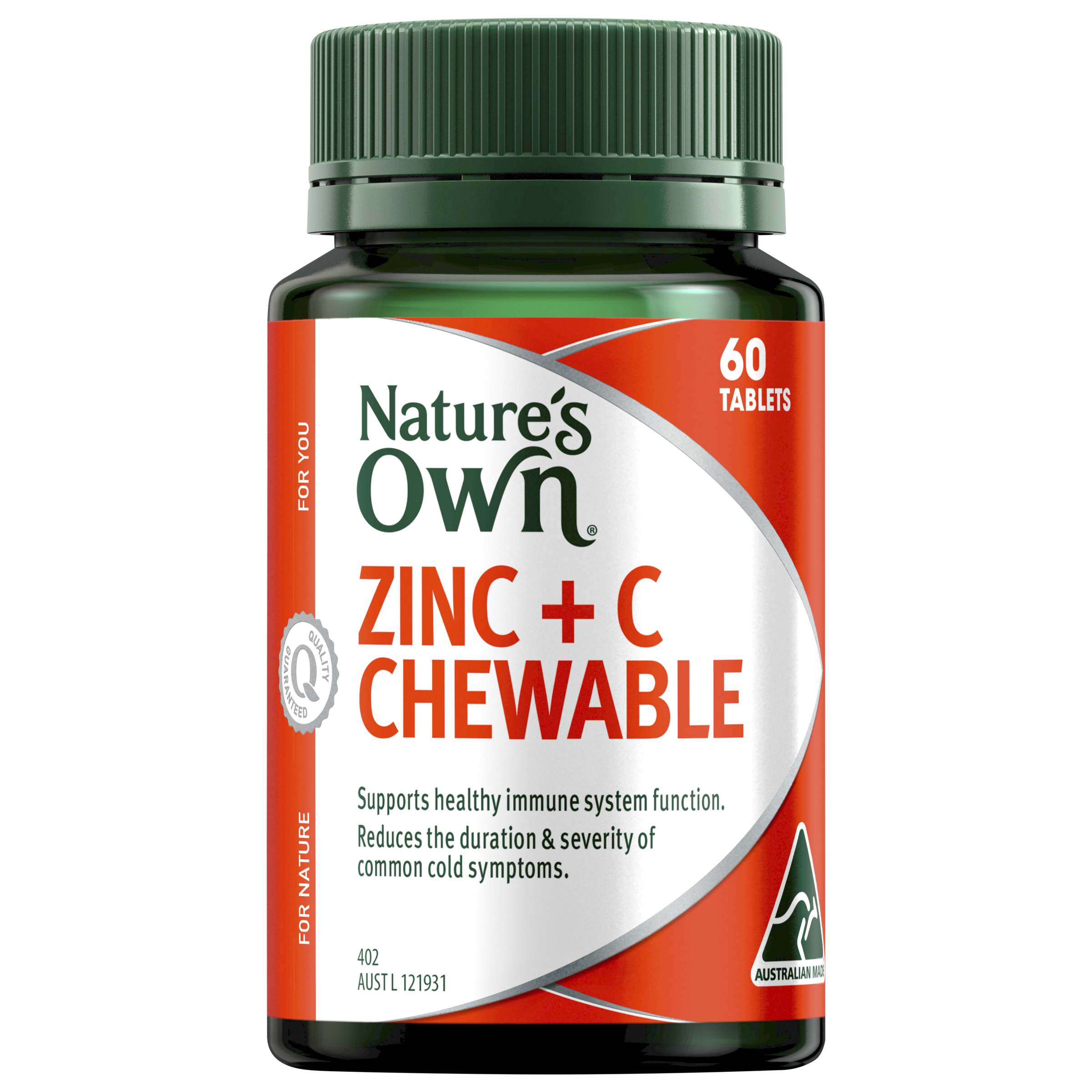 NATURES OWN ZINC + C CHEWABLE 60 TABLETS