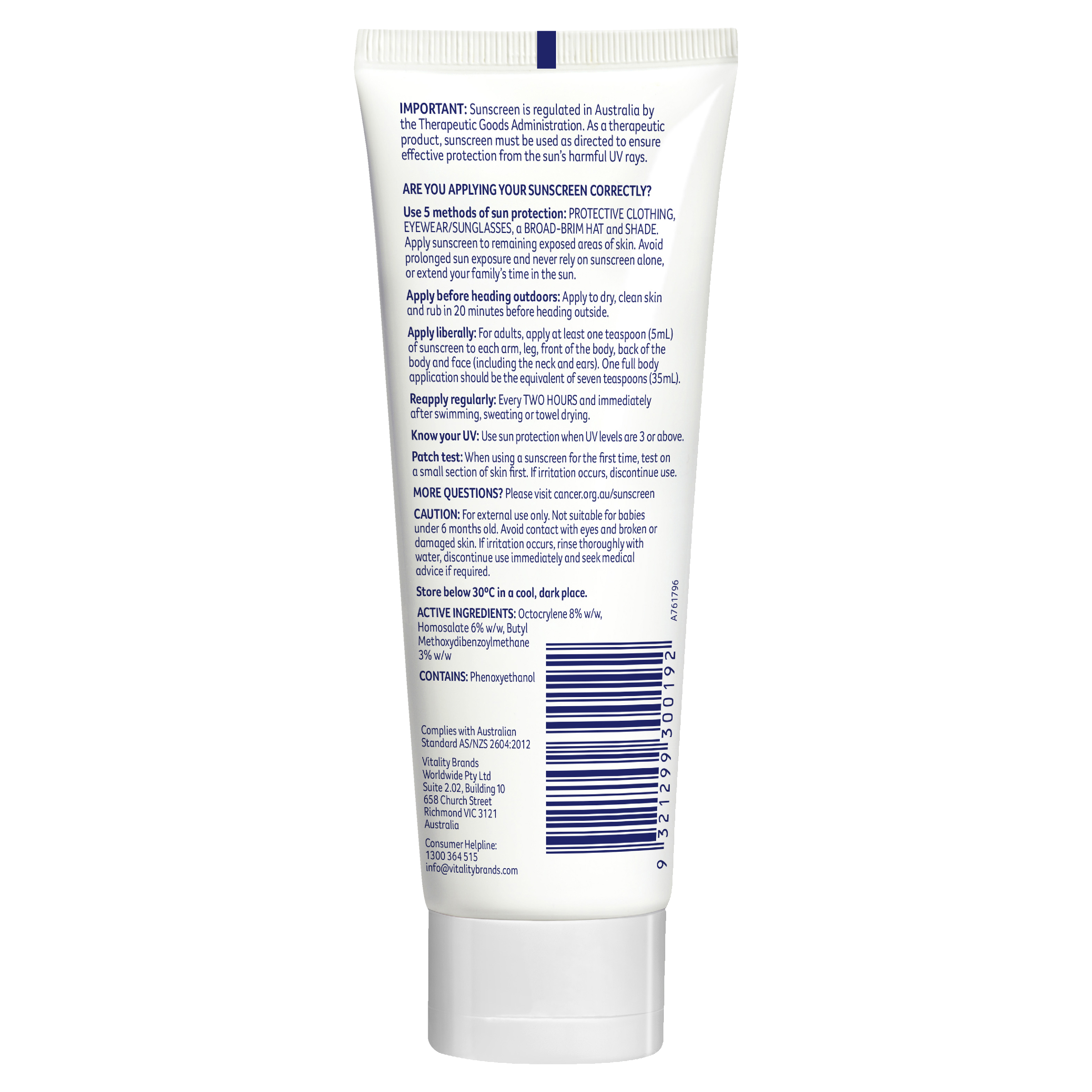 CANCER COUNCIL FACE SUNSCREEN MATT INVISIBLE WATER RESISTANT TUBE SPF50+ - Image 2