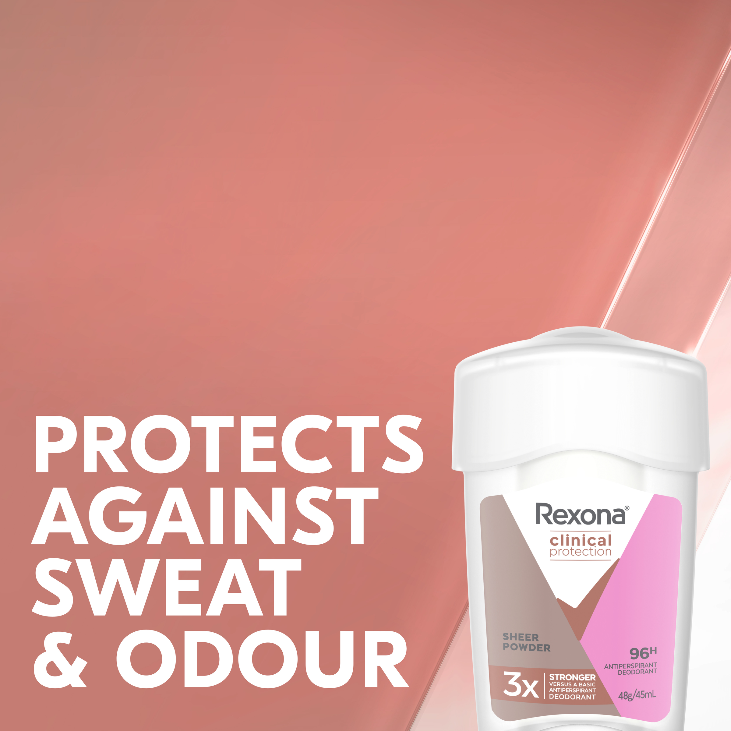 REXONA WOMEN CLINICAL ANTIPERSPIRANT CREAM POWDER PROTECT 96HR 45ML - Image 4