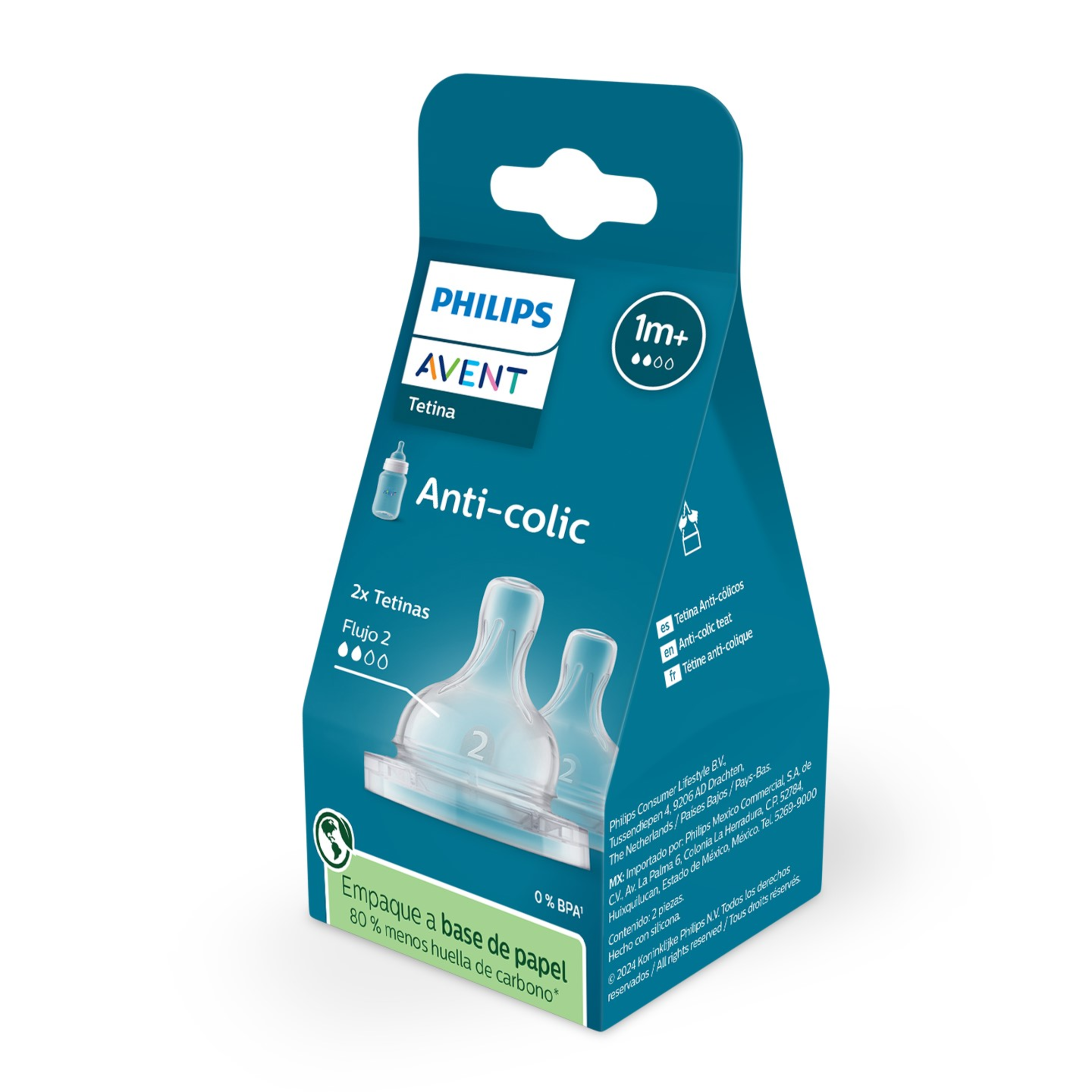 AVENT ANTI COLIC TEAT SILICONE SLOW 2 PACK