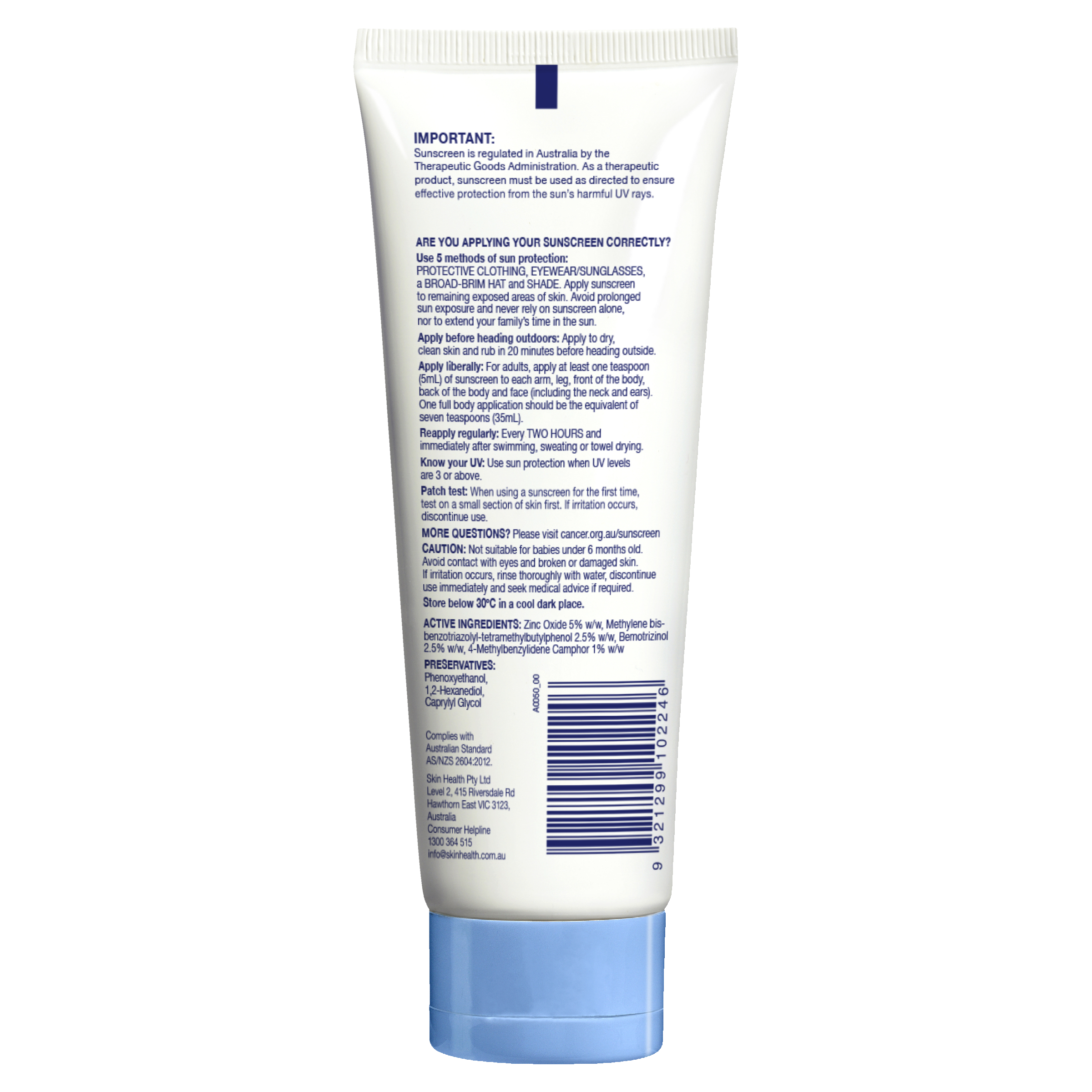 CANCER COUNCIL SENSITIVE SUNSCREEN TUBE SPF50+ 110ML - Image 2