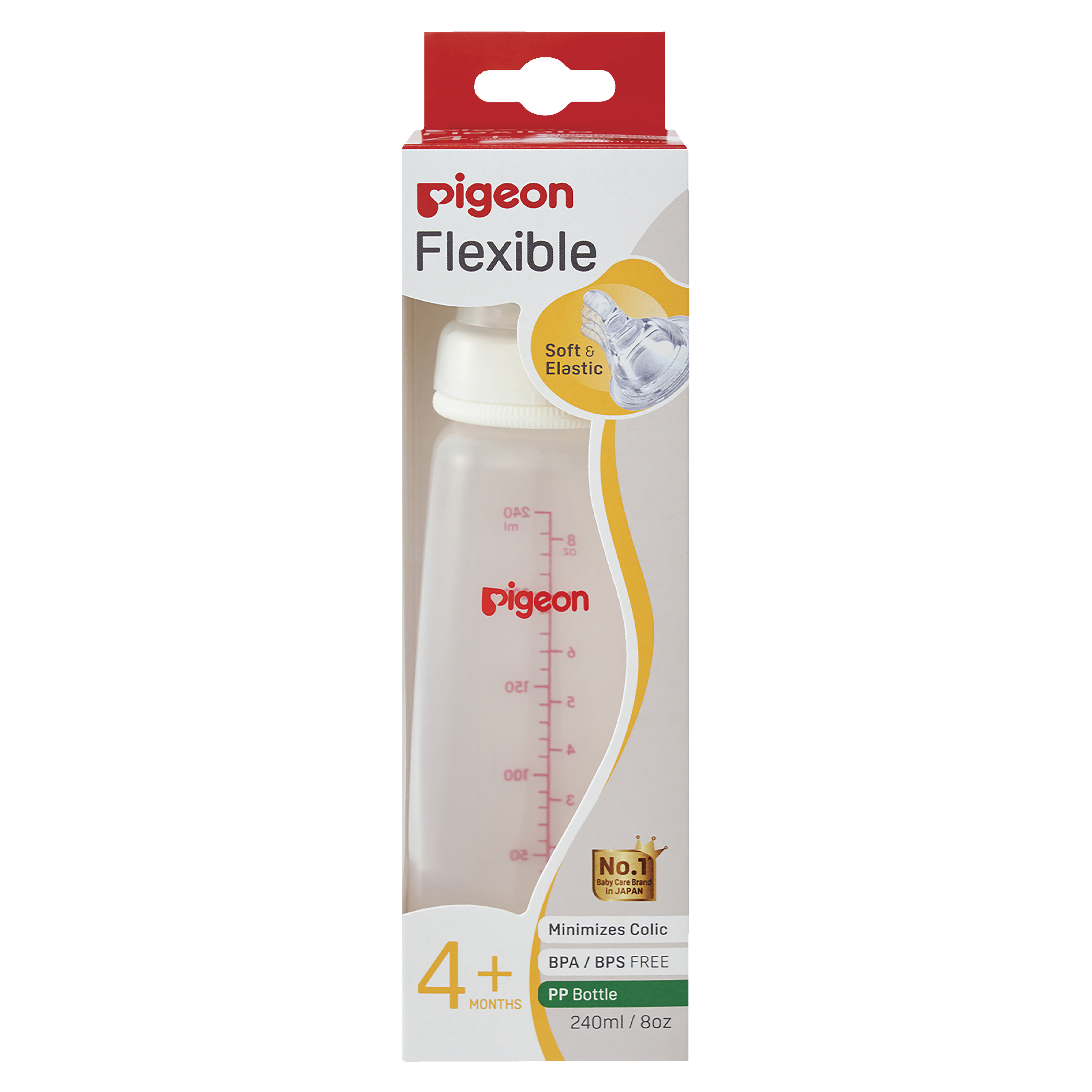 PIGEON BOTTLE SLIM NECK PERISTALTIC PP 240ML - Image 2