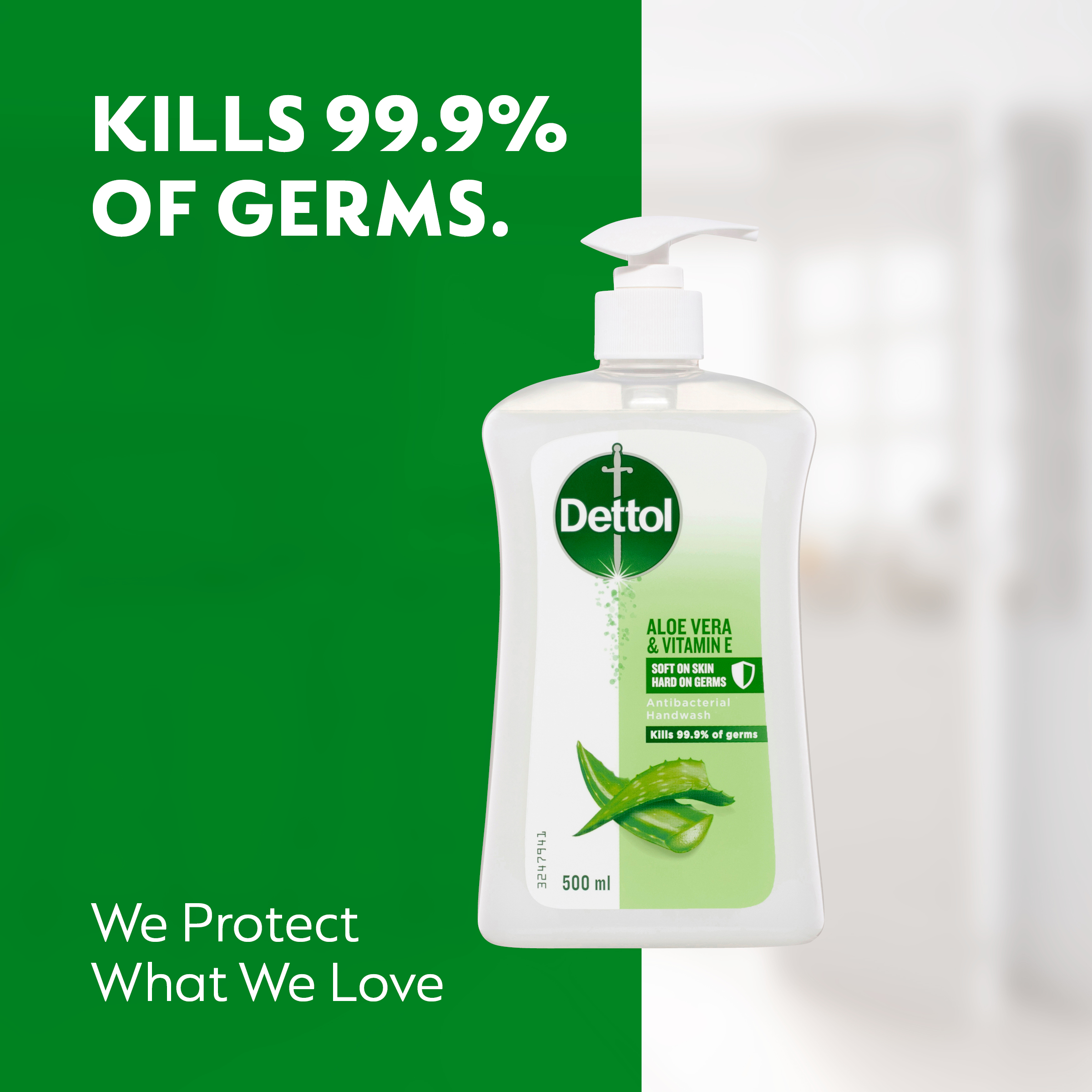 DETTOL SOFT ON SKIN LIQUID HAND WASH ANTIBACTERIAL ALOE VERA 500ML - Image 4