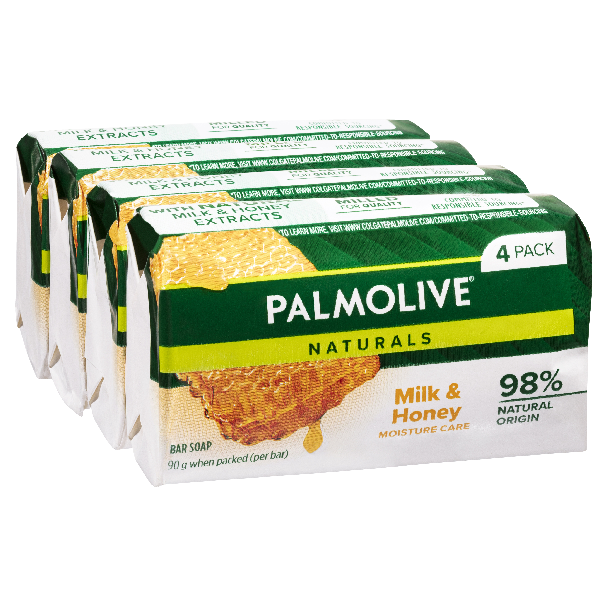 PALMOLIVE NATURALS BODY SOAP MILK & HONEY 90G 4 PACK