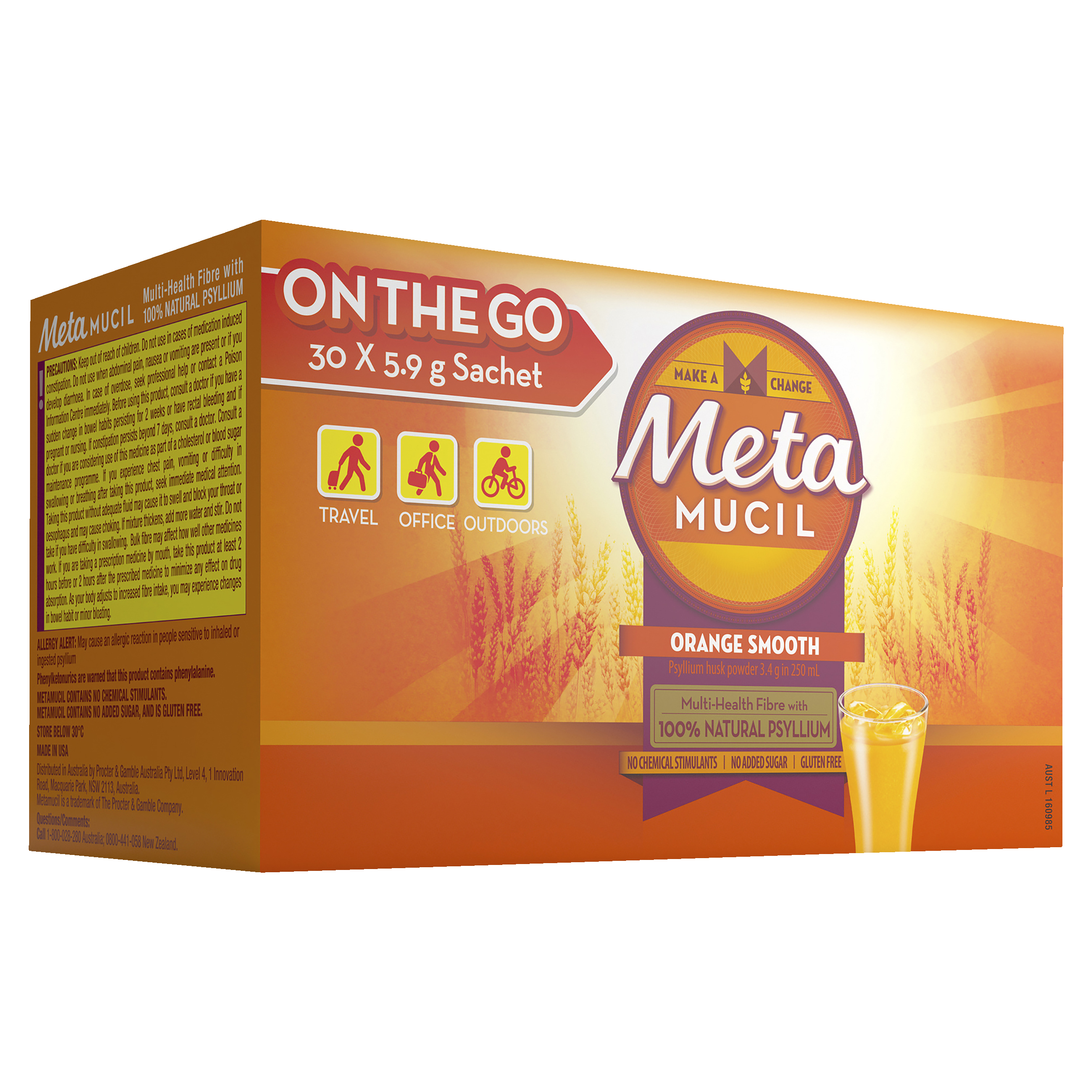 METAMUCIL ORANGE SMOOTH 5.9G SACHETS 30 PACK - Image 3
