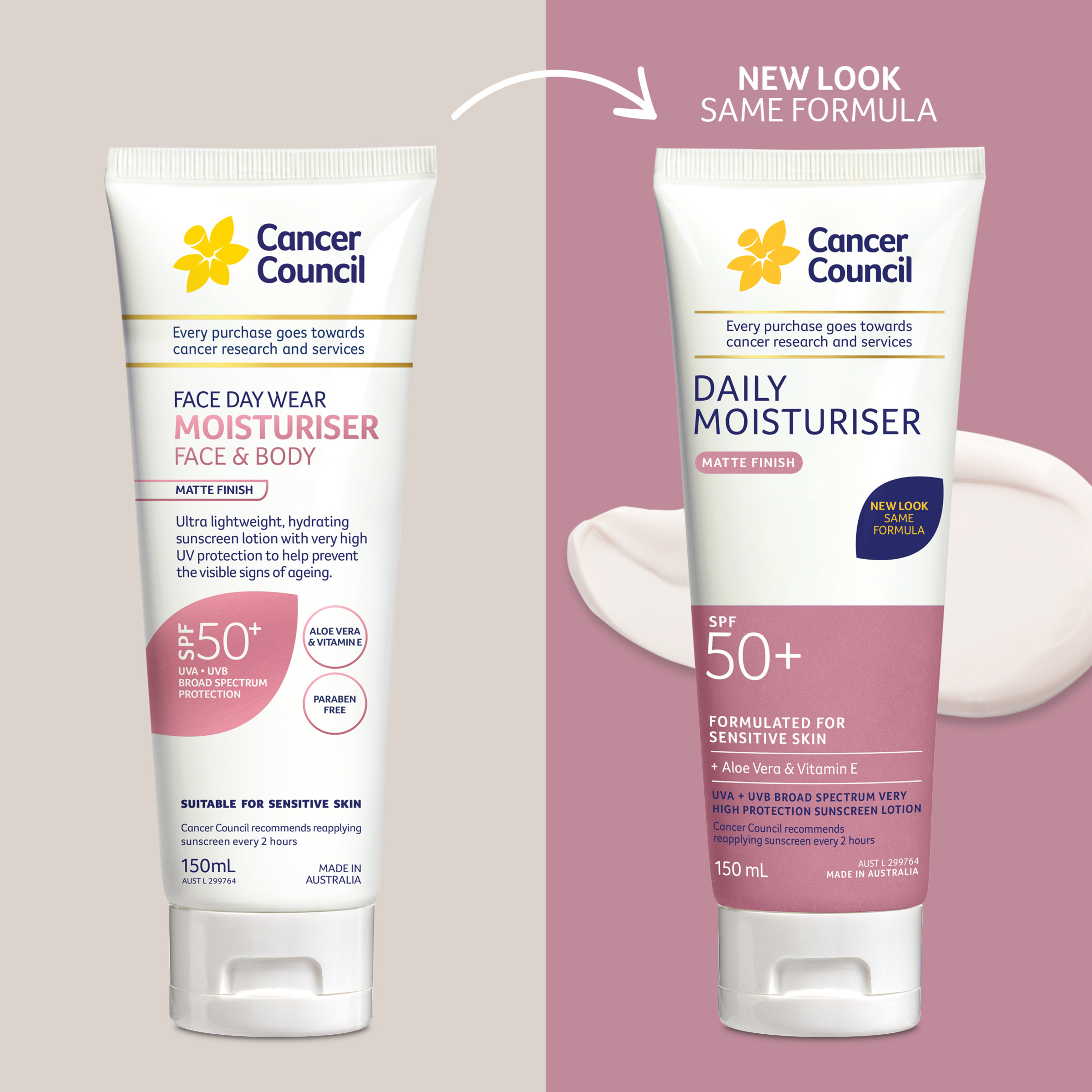 CANCER COUNCIL FACE SUNSCREEN MOISTURE & BODY TUBE SPF50+ 150ML - Image 4