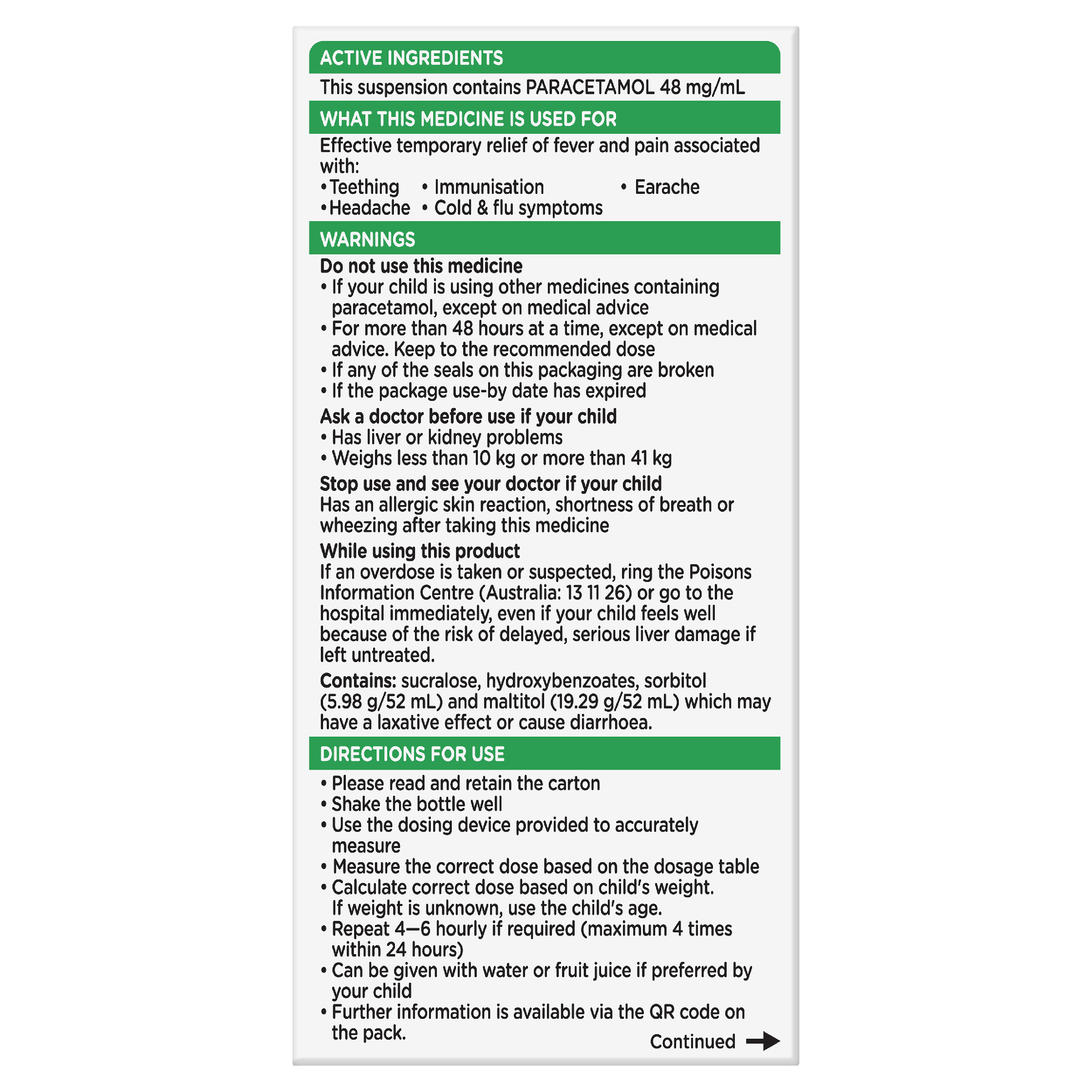 PANADOL CHILDREN 5 YEAR - 12 YEARS ORANGE SUSPENSION 100ML - Image 3