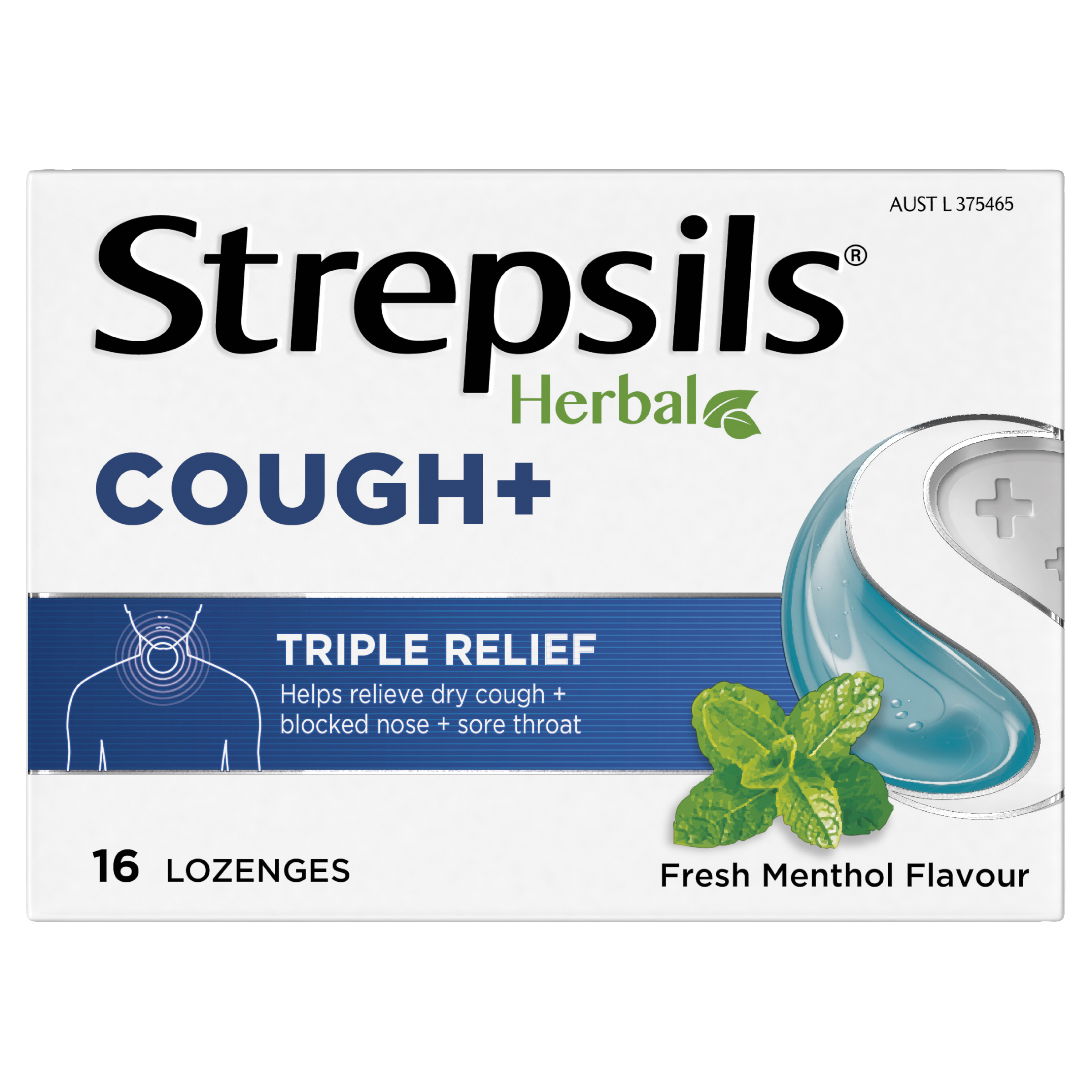 STREPSILS HERBAL COUGH FRESH MENTHOL 16 LOZENGES - Image 2