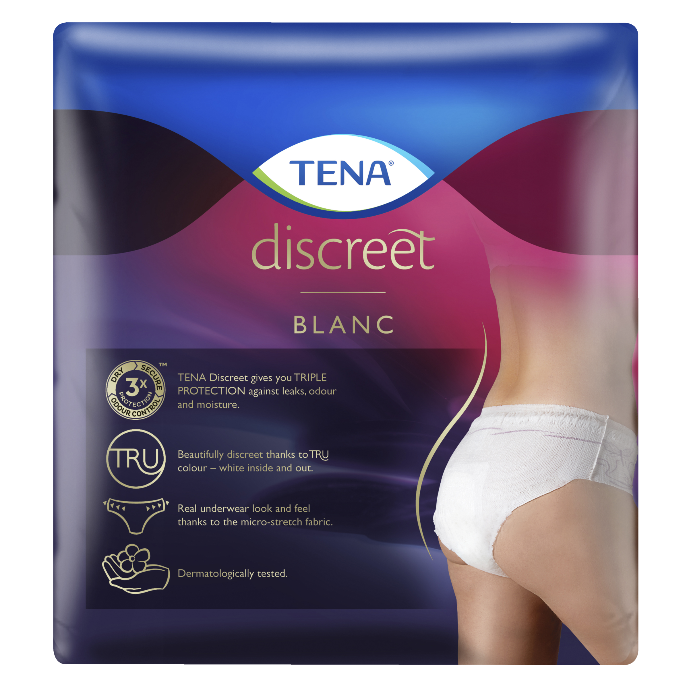 TENA DISCREET UNDERWEAR HIGH WAISTED 7D BLACK MEDIUM 9 PACK - Image 4