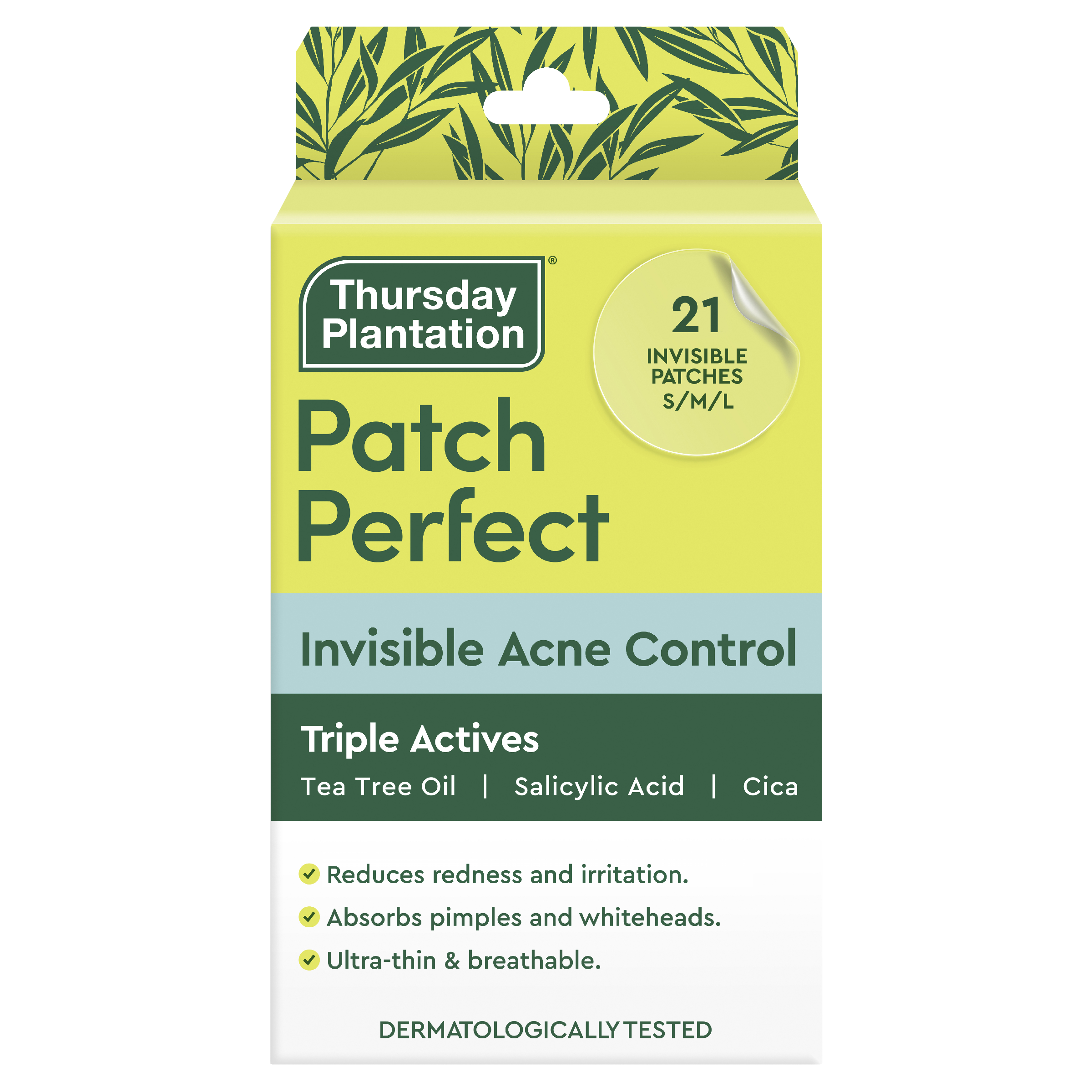THURSDAY PLANTATION PATCH PERFECT INVISIBLE ACNE CONTROL 21 PACK