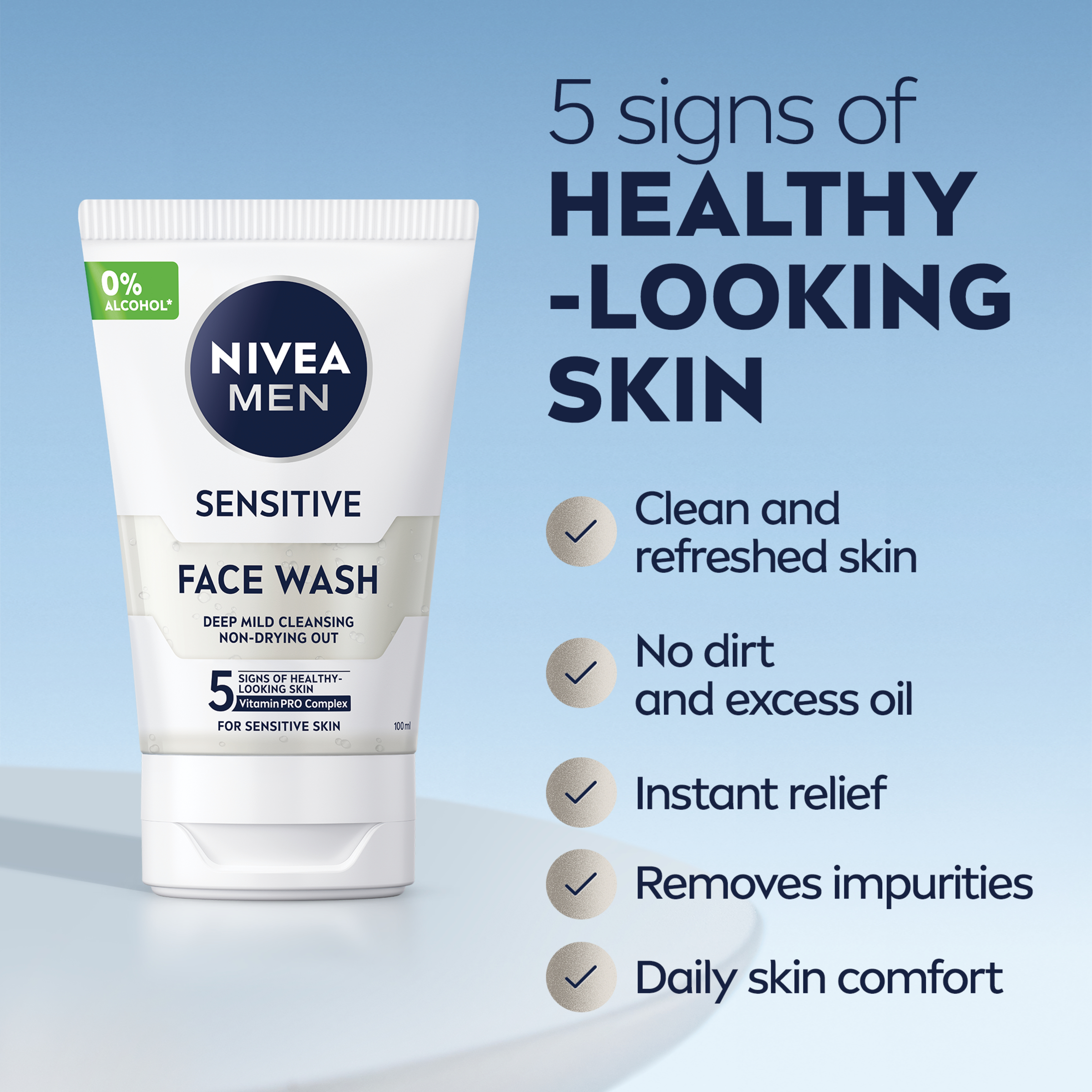 NIVEA MEN SENSITIVE FACE WASH 100ML - Image 4