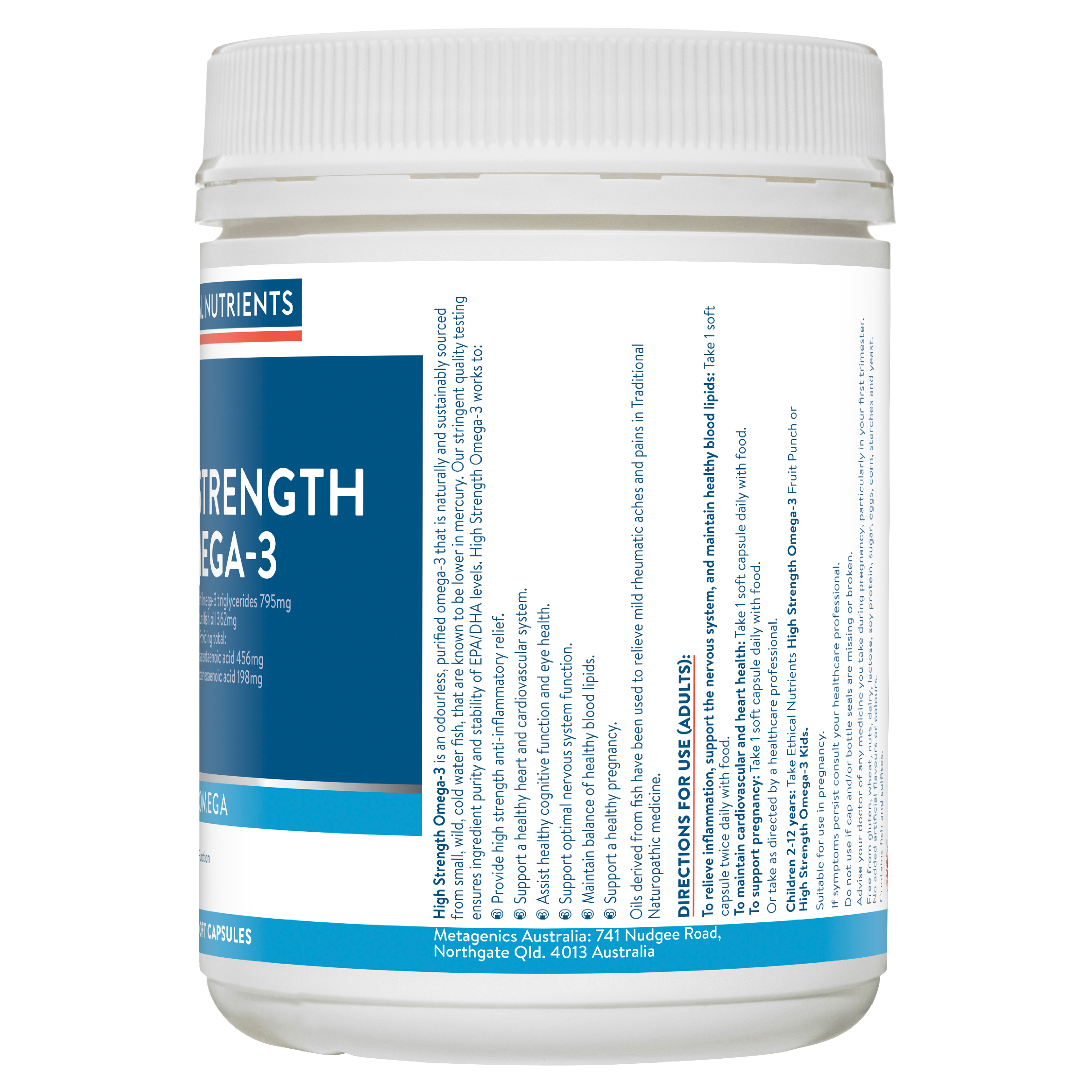 ETHICAL NUTRIENTS HIGH STRENGTH OMEGA-3 CAPSULES 220 CAPSULES - Image 3