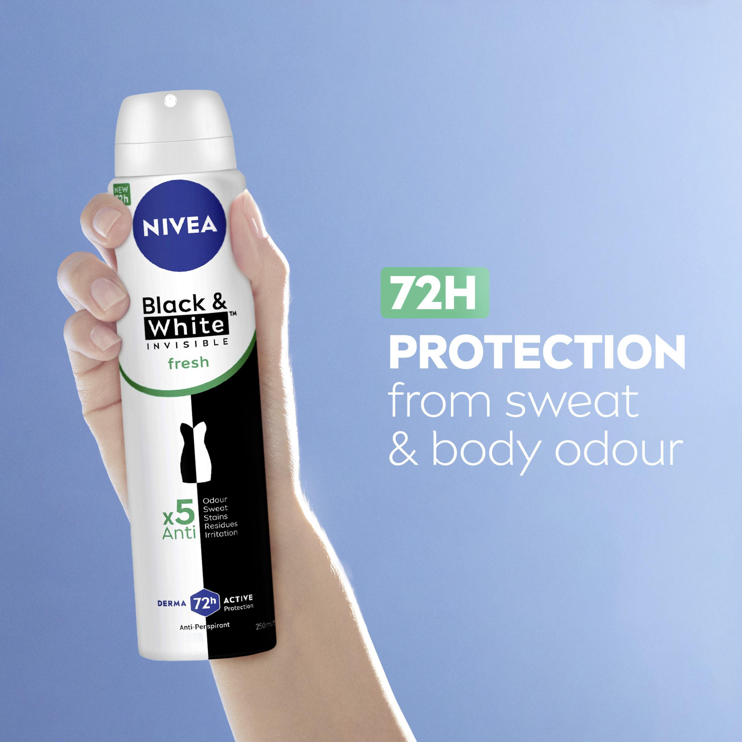 NIVEA WOMEN ANTIPERSPIRANT INVISIBLE PURE 72H 250ML - Image 4
