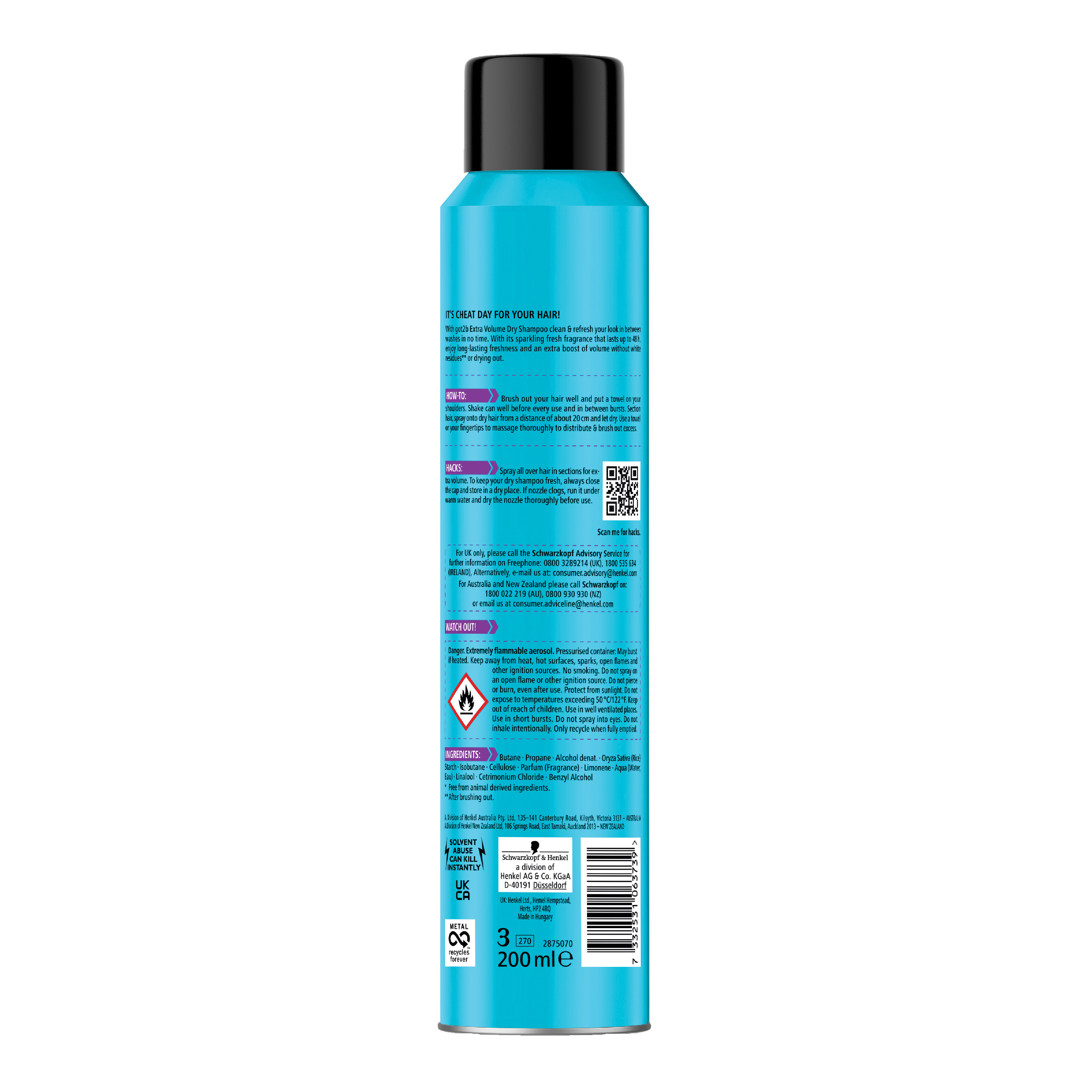 SCHWARZKOPF GOT2B FRESH IT UP VOLUME DRY SHAMPOO 200ML - Image 2