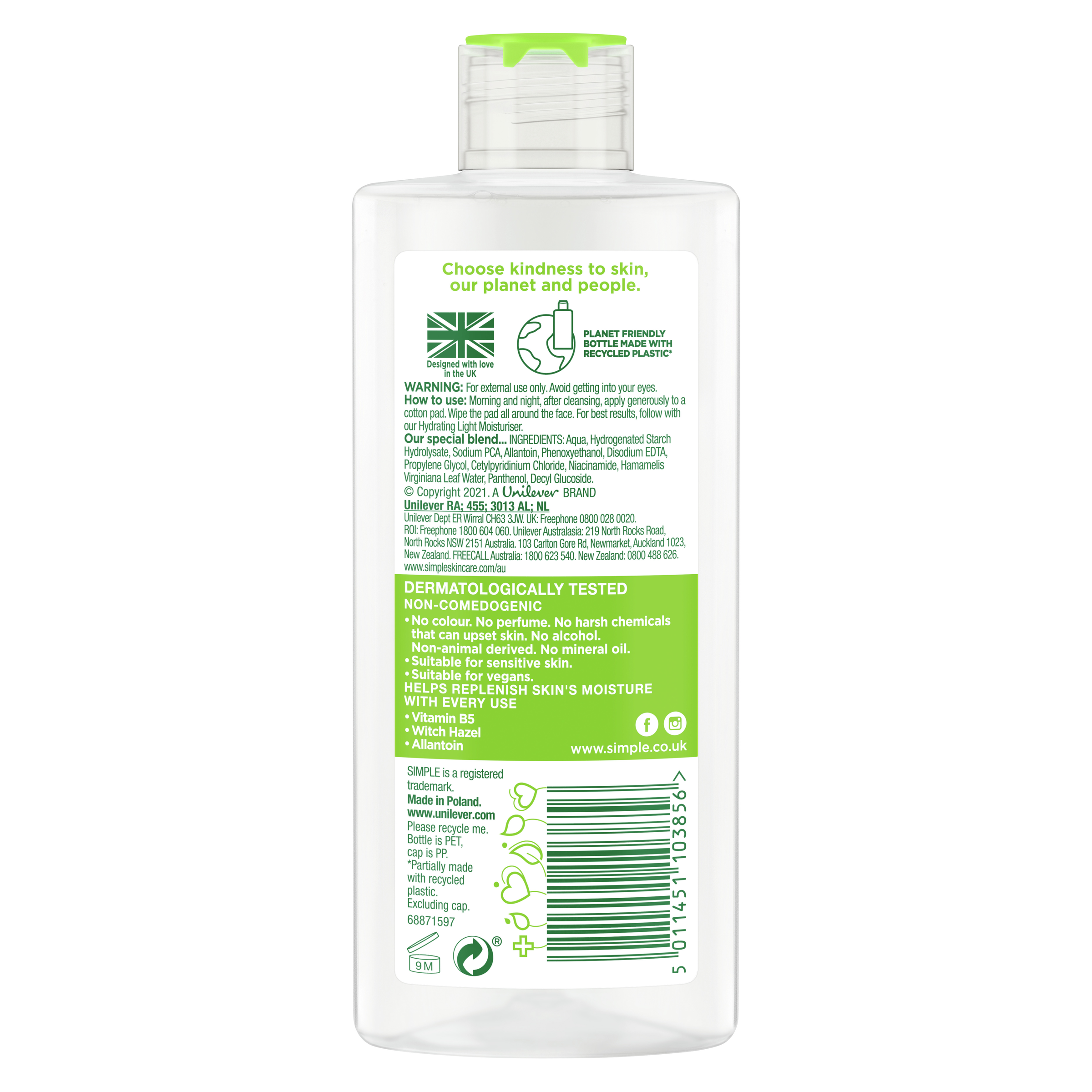 SIMPLE SOOTHING TONER 200ML - Image 2