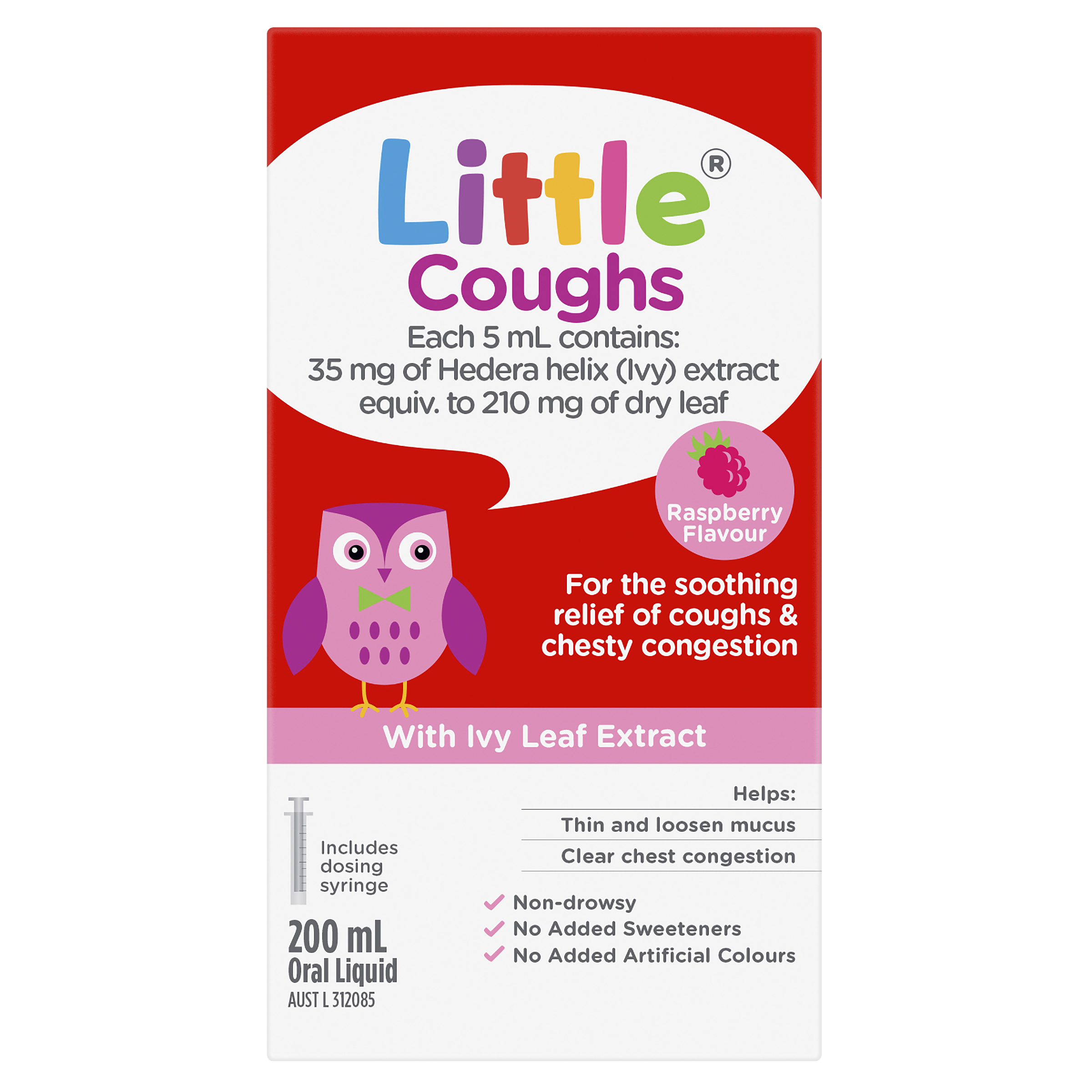 LITTLE COUGHS RASPBERRY 200ML - Image 7