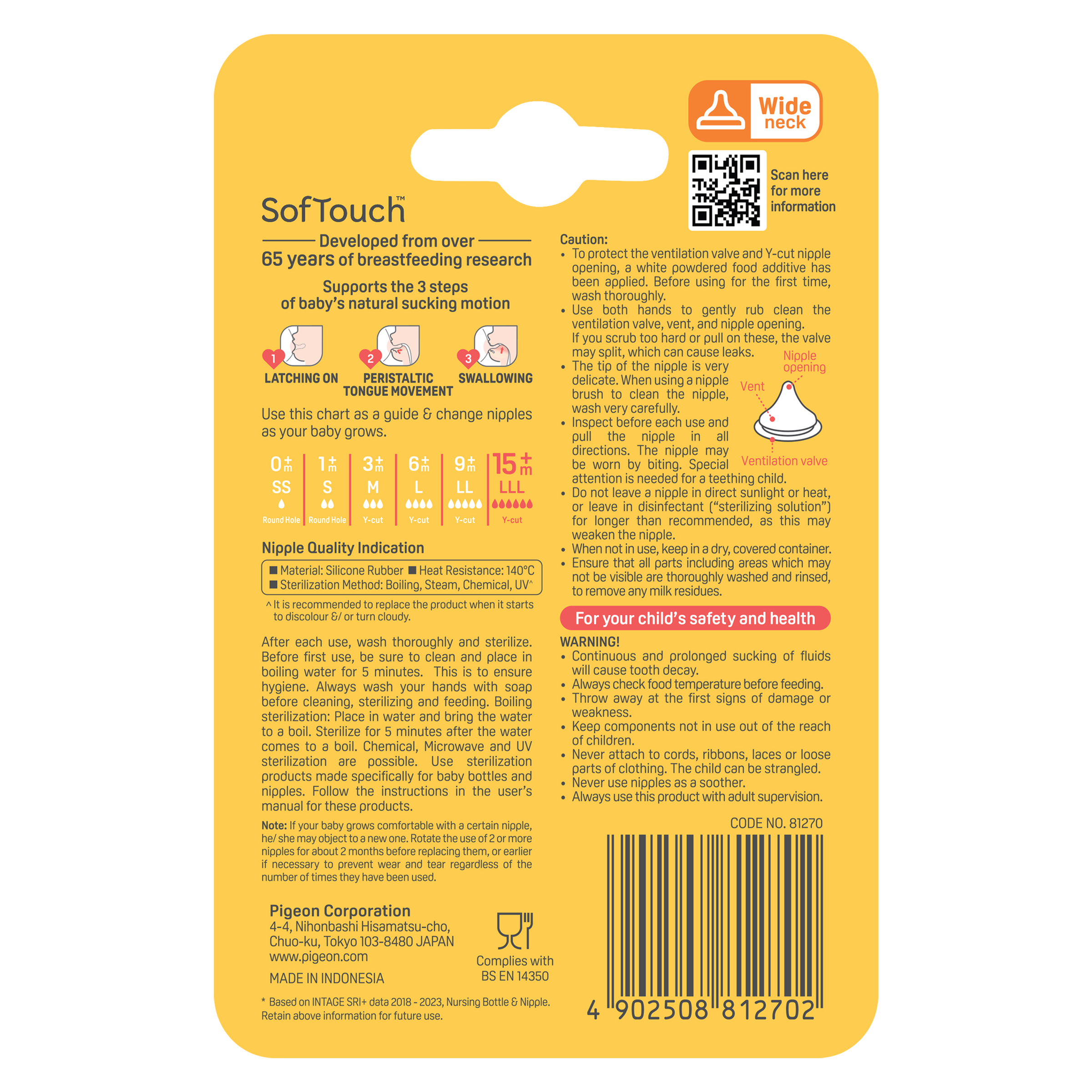PIGEON TEAT SOFT TOUCH WIDE NECK 15+ MONTHS 2 PACK - Image 2