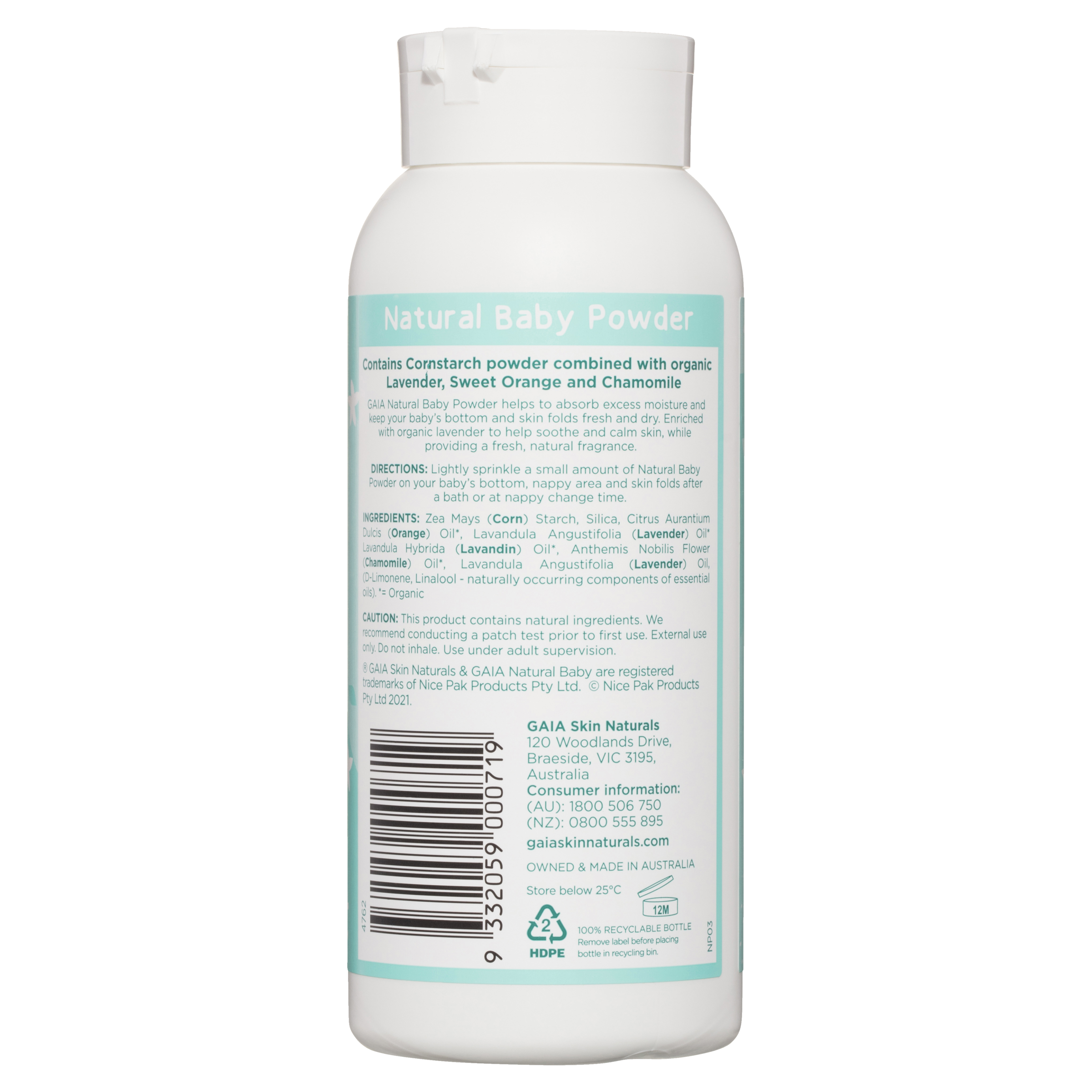 GAIA NATURALS BABY POWDER 200G - Image 2