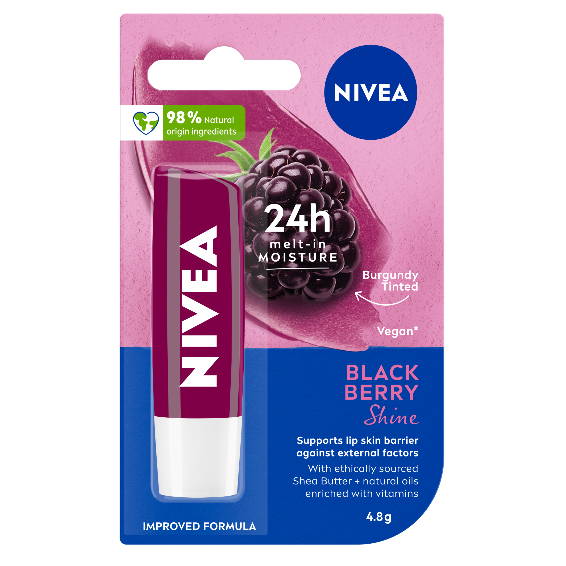 NIVEA LIP BALM STICK BLACKBERRY SHINE 4.8G