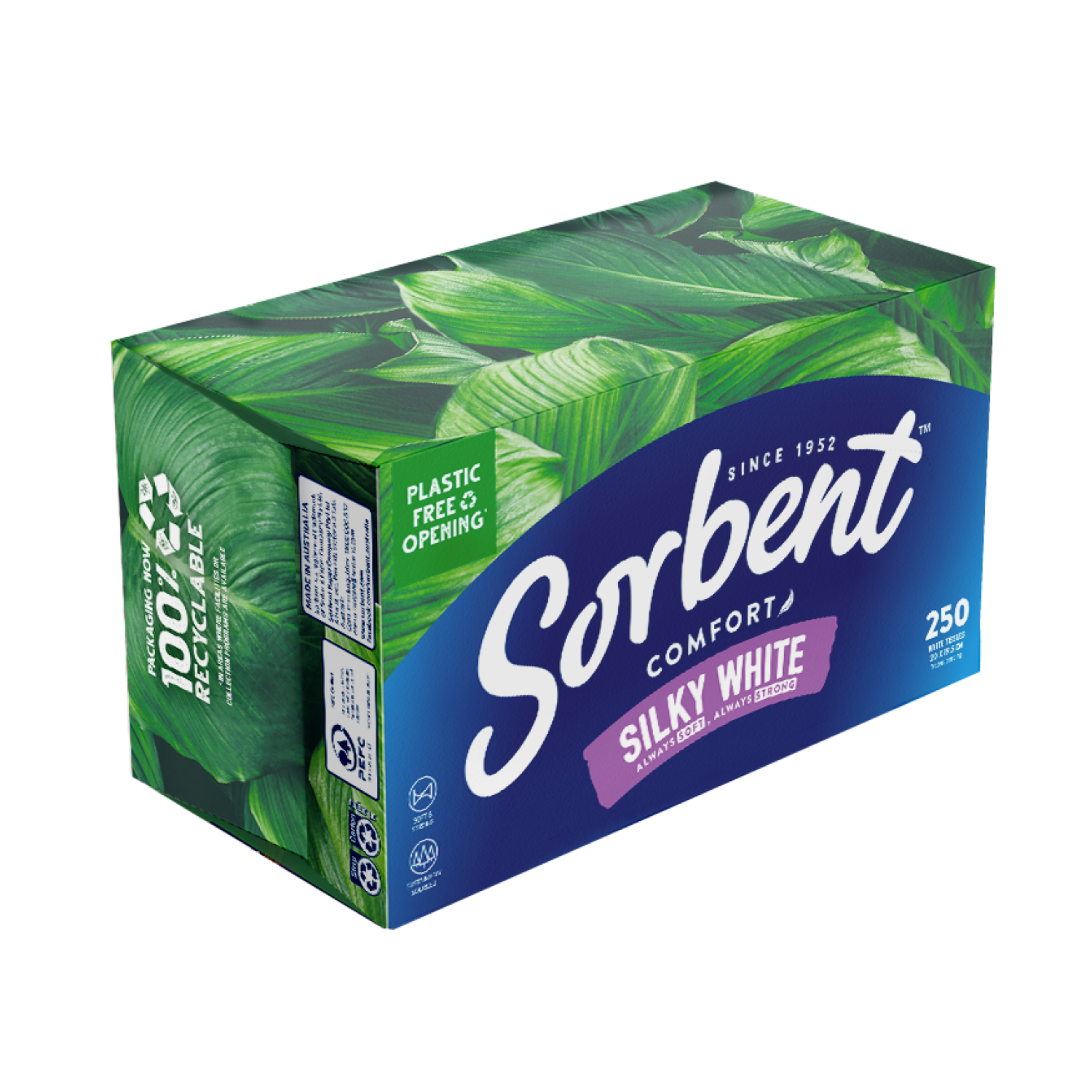 SORBENT FACIAL TISSUES SILKY WHITE 250 PACK - Image 4