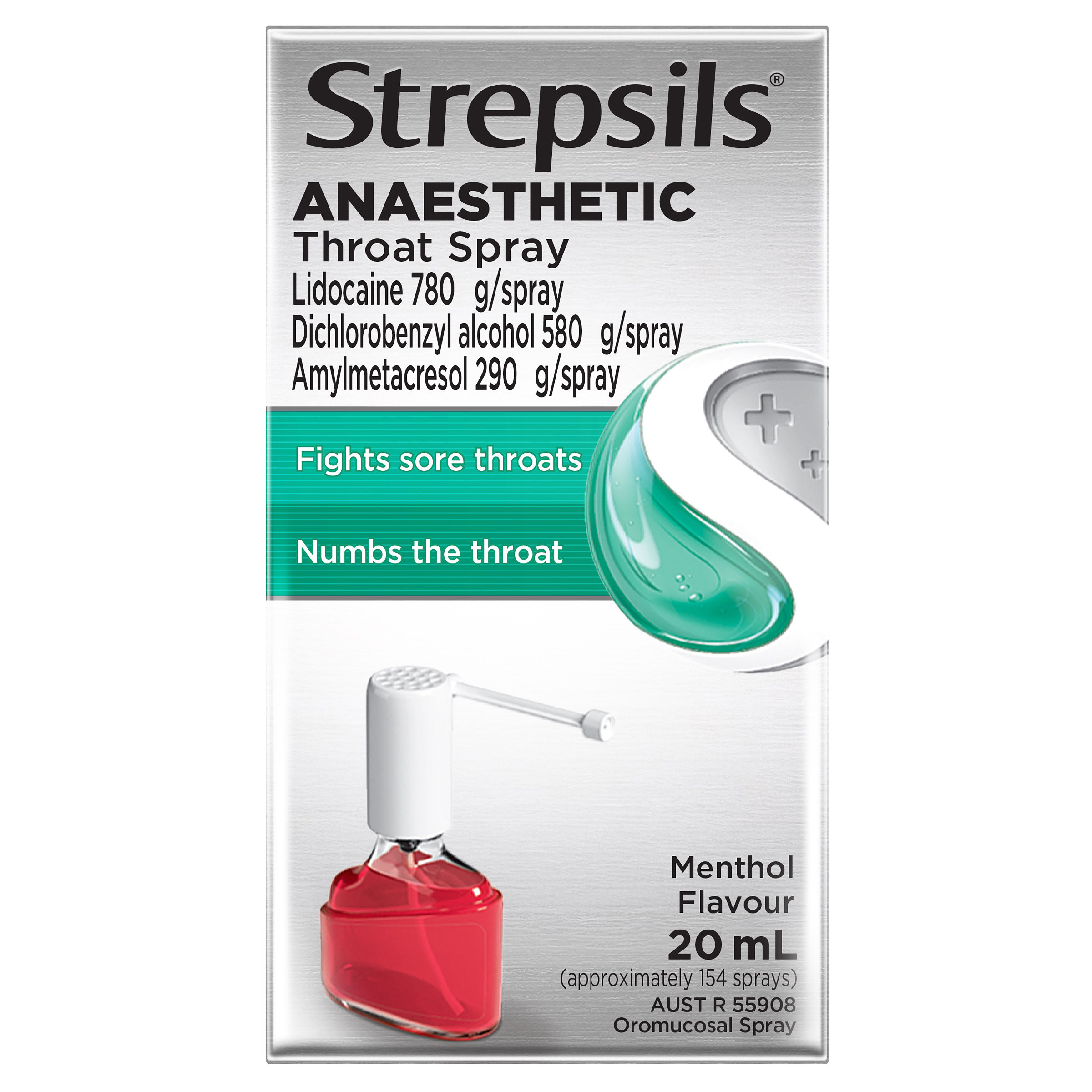 STREPSILS PLUS ANEASTHETIC THROAT SPRAY 20ML - Image 2